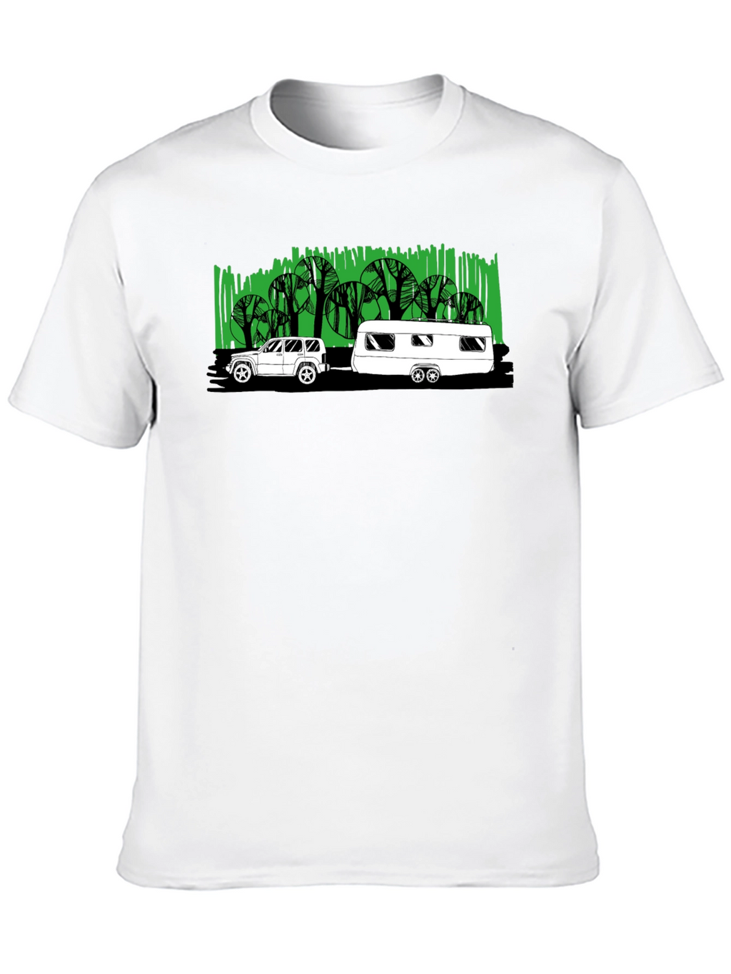 Car & Camper Graphic T-Shirt - Black