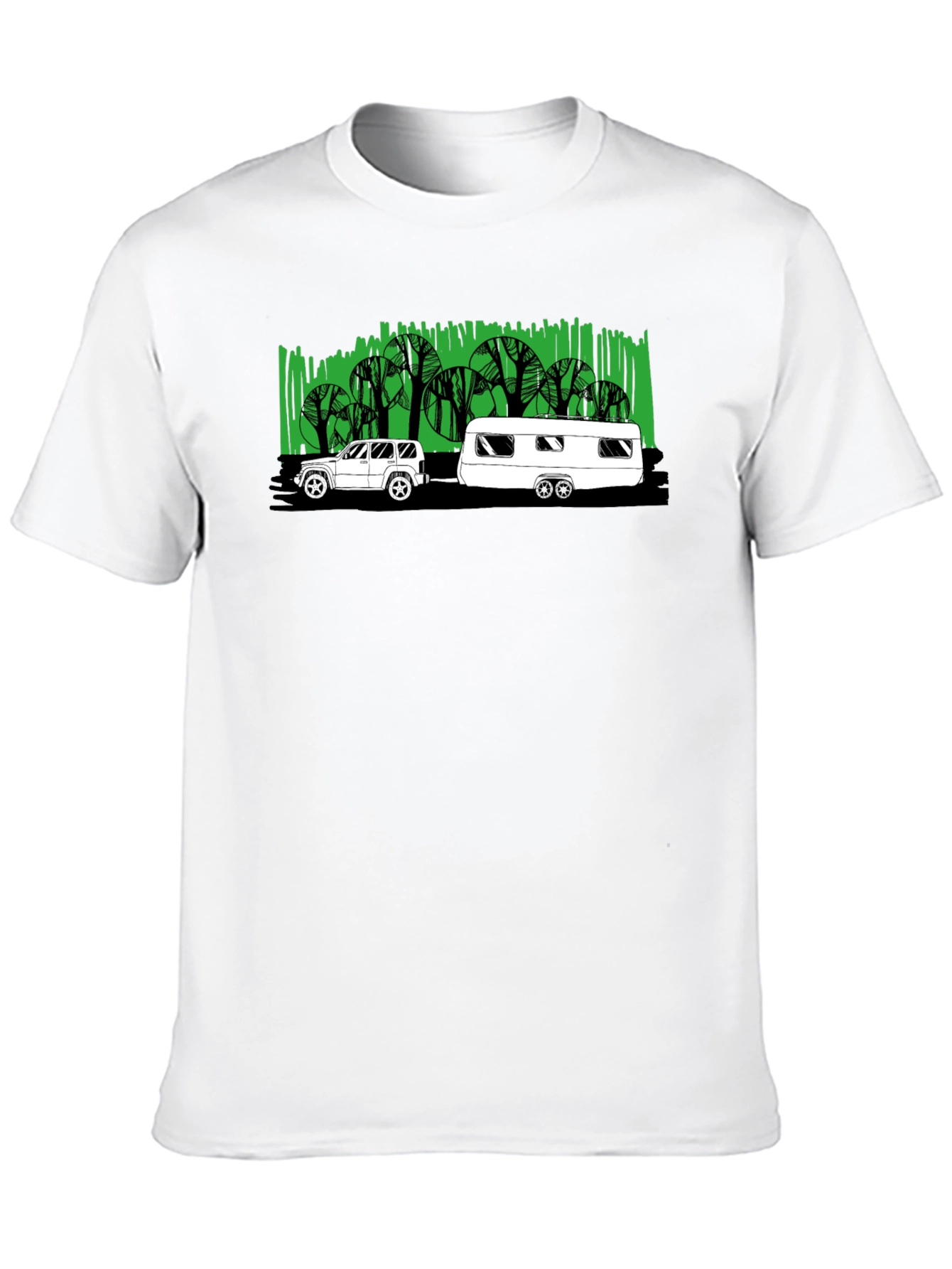 Car & Camper Graphic T-Shirt - Black