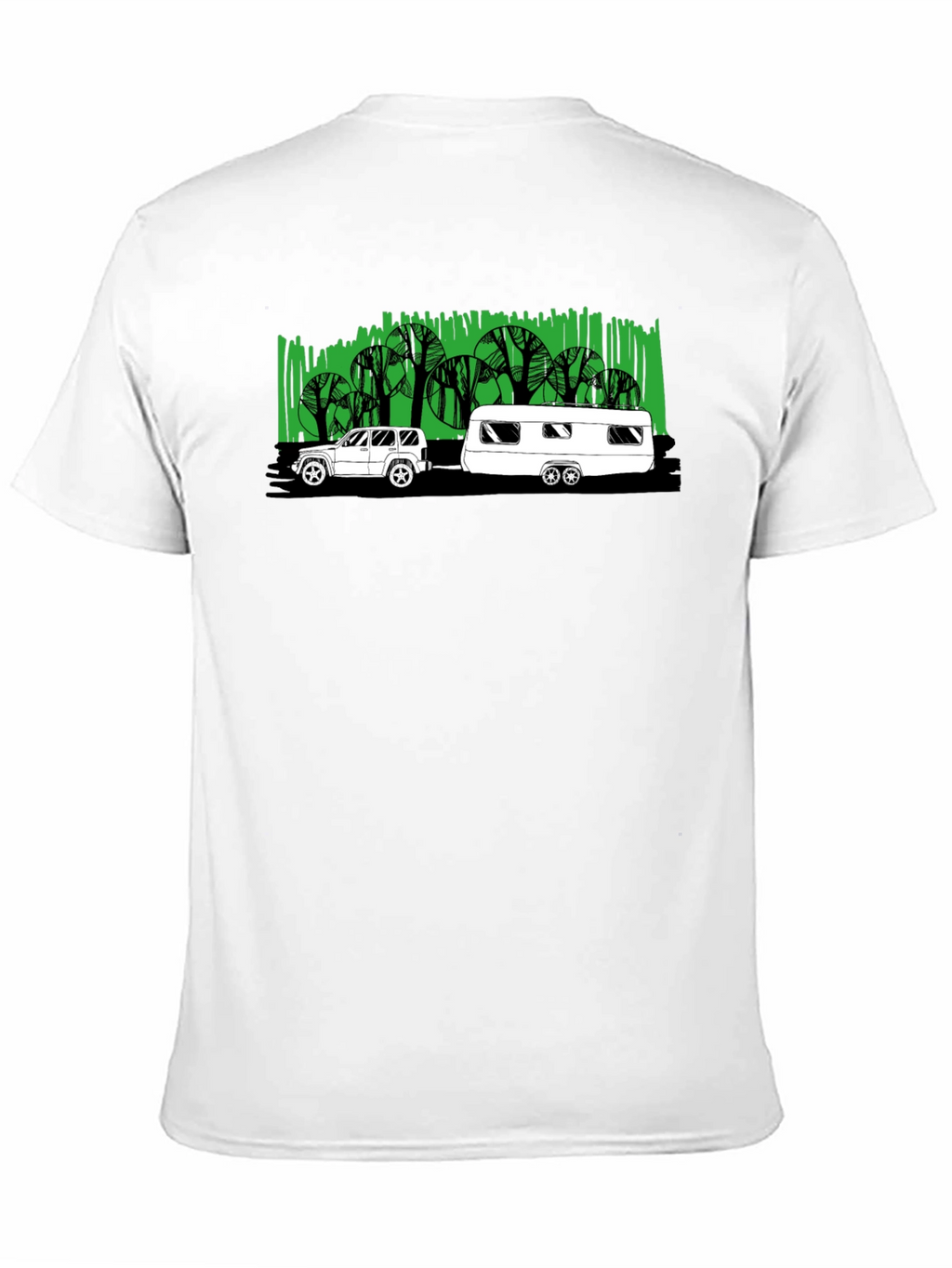 Car & Camper Graphic T-Shirt - Black