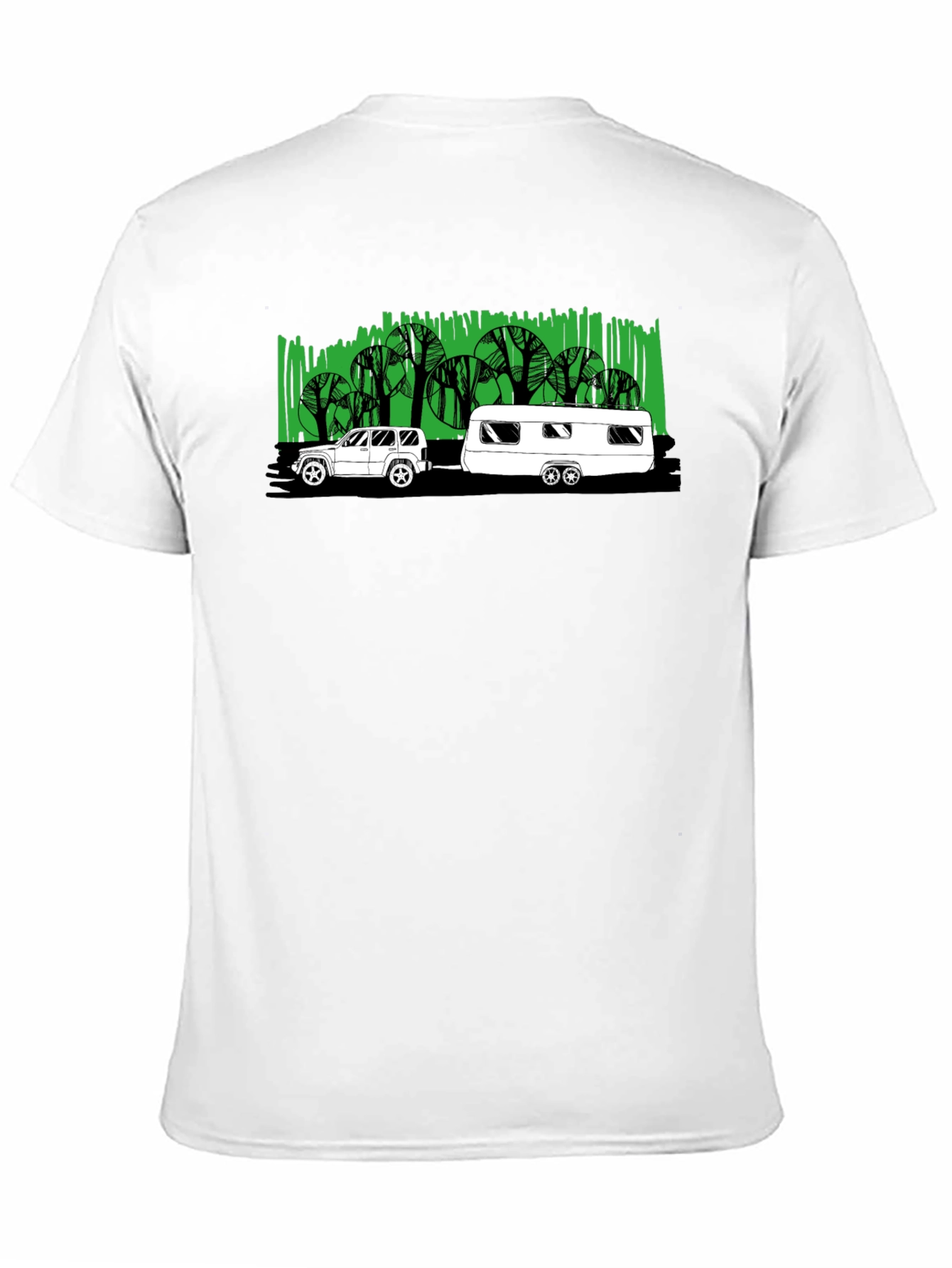 Car & Camper Graphic T-Shirt - Black