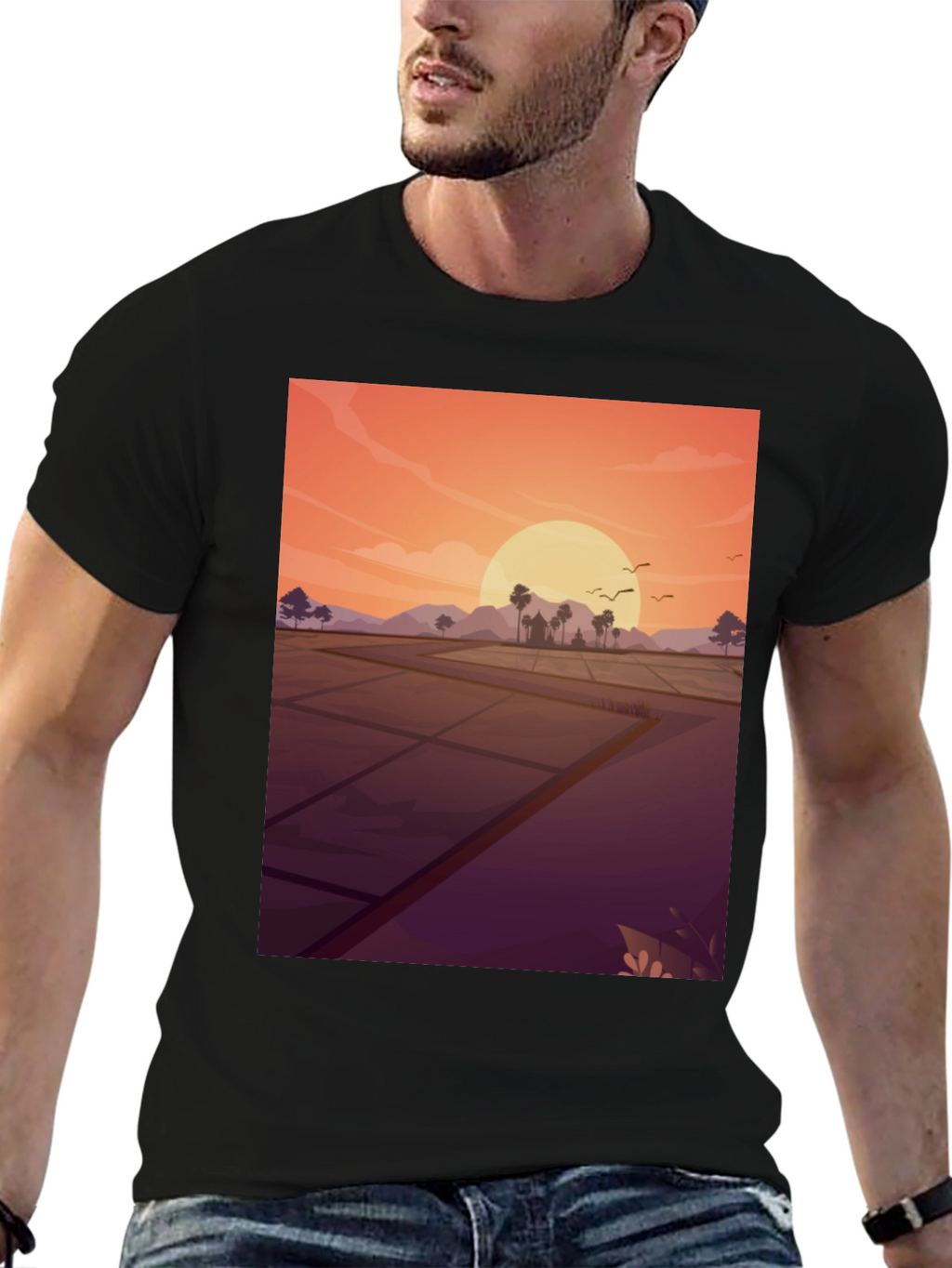 Sunset Rice Paddy T-Shirt