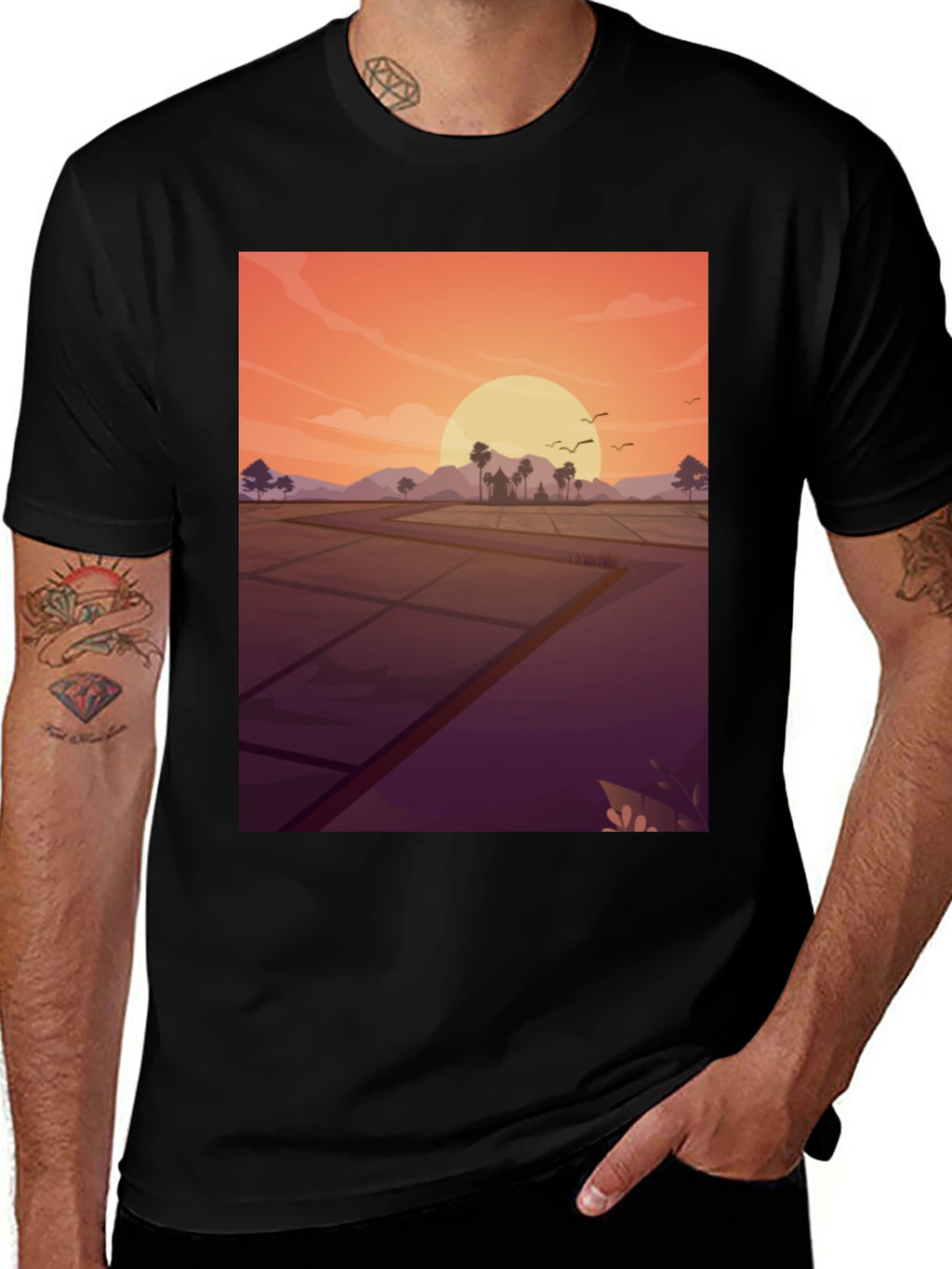 Sunset Rice Paddy T-Shirt