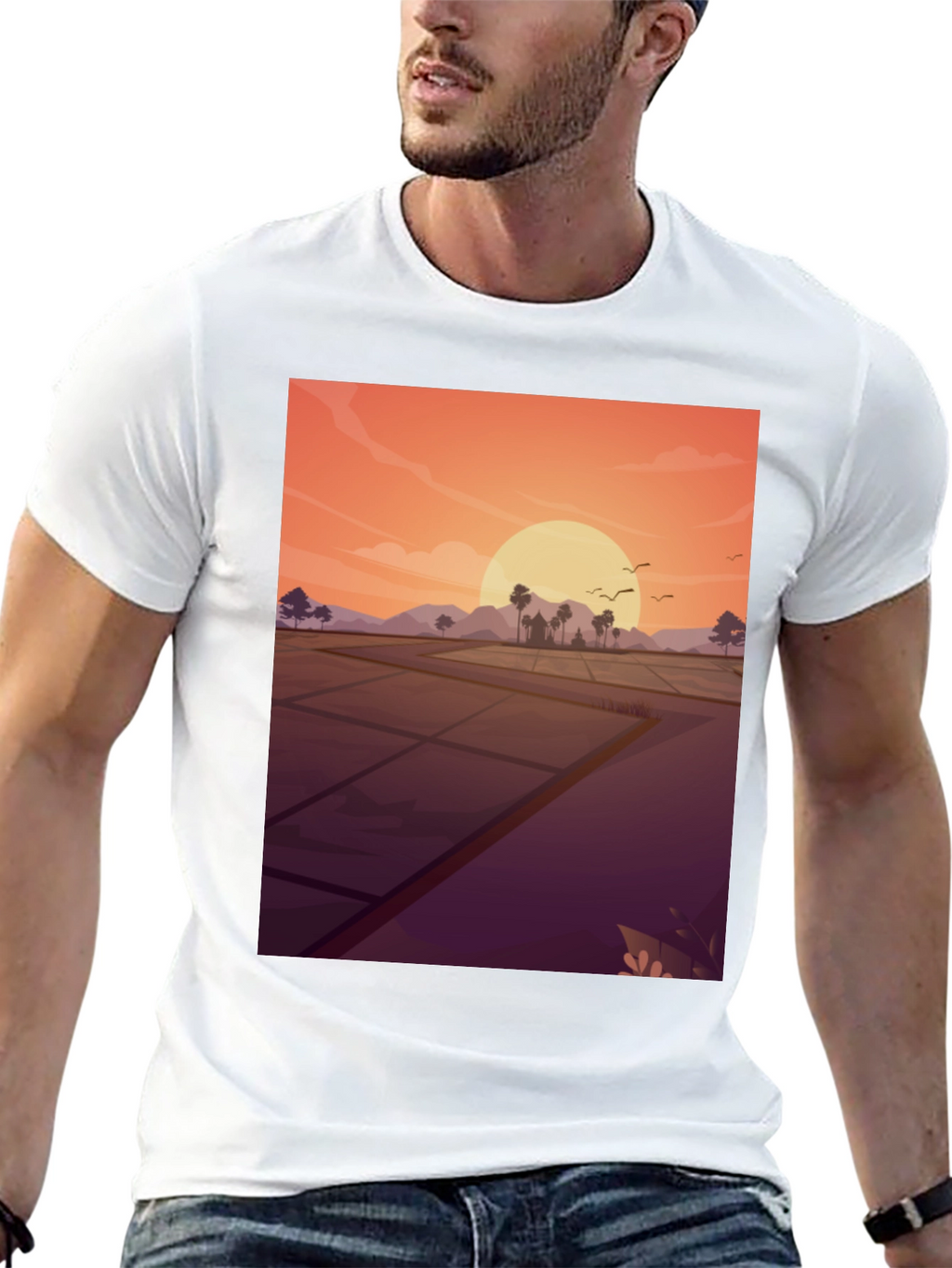 Sunset Rice Paddy T-Shirt