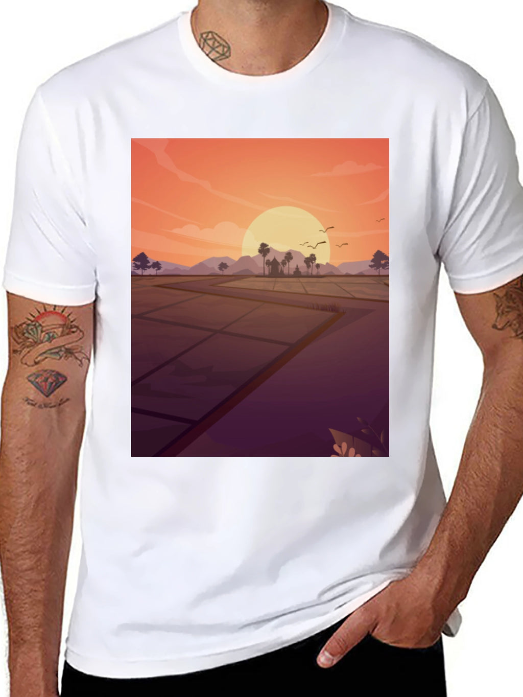 Sunset Rice Paddy T-Shirt