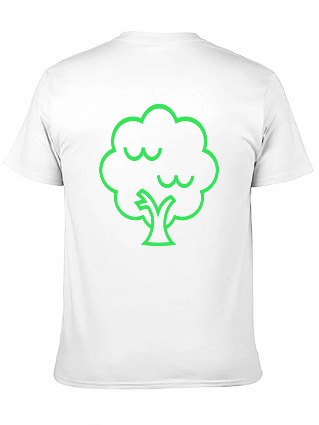 Modern Green Tree Graphic Black T-Shirt
