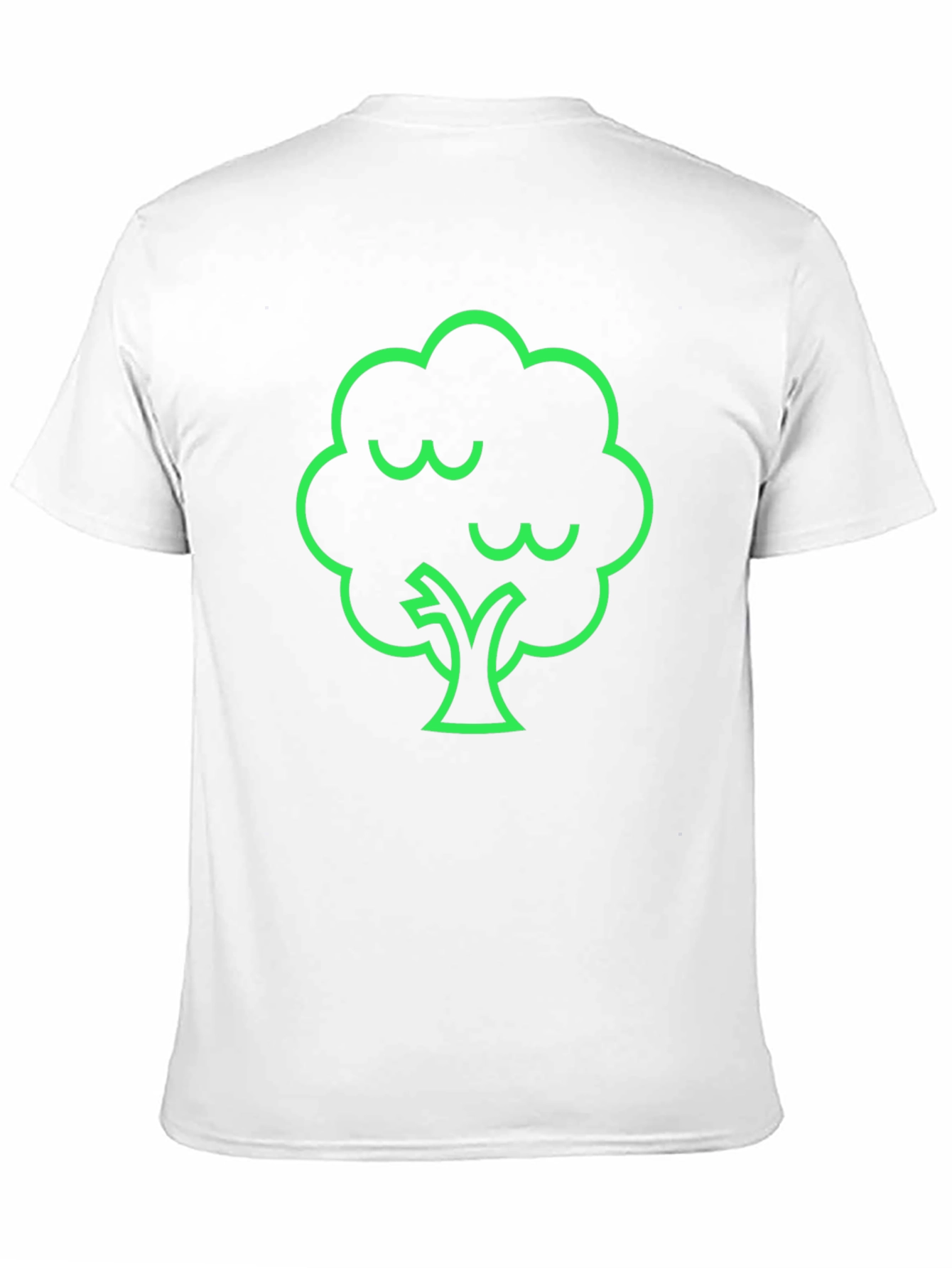 Modern Green Tree Graphic Black T-Shirt