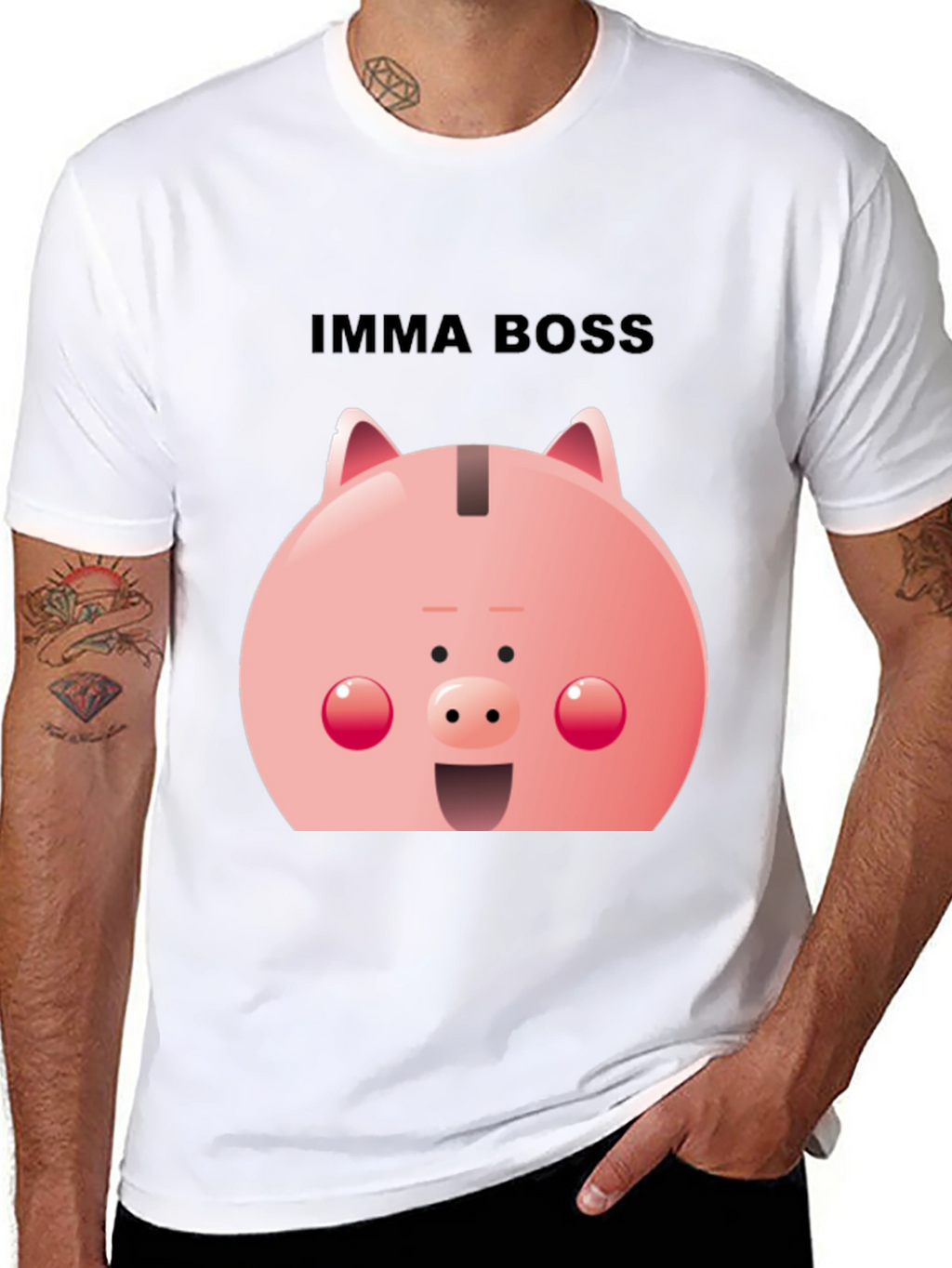 Imma Boss Piggy Bank T-Shirt - Black