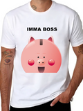 Imma Boss Piggy Bank T-Shirt - Black