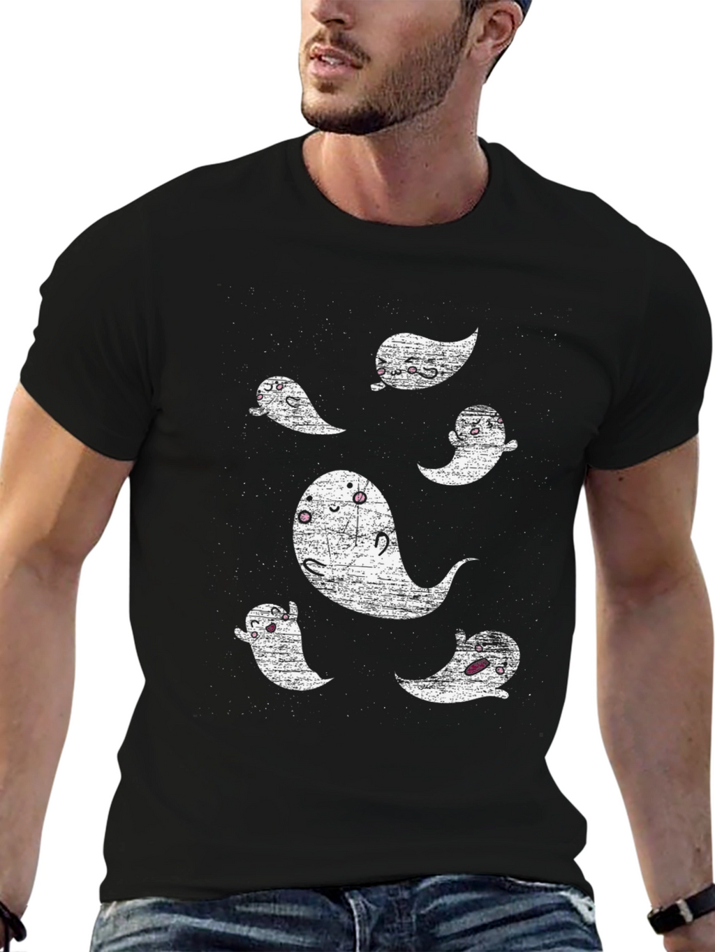 Ghostly Graphic Tee - Spooky Season Style