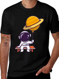 Astronaut & Planet Balloon Graphic T-Shirt