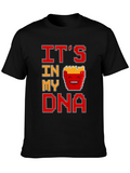 Its In My DNA Fries Pixel Art Black T-Shirt