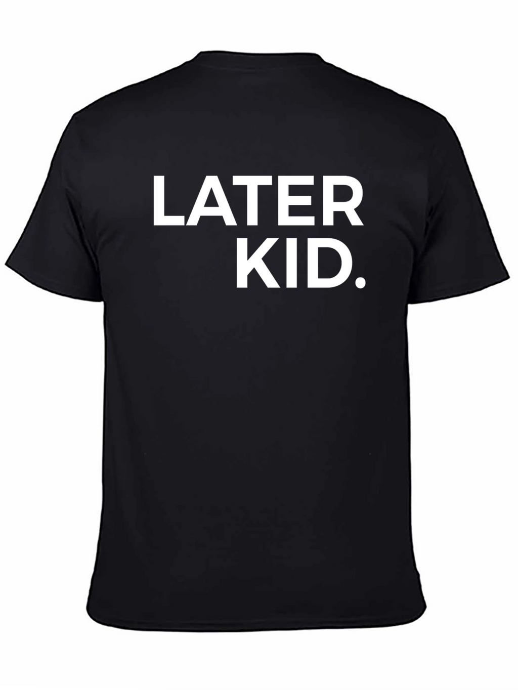 Later Kid Slogan Graphic Tee - Black Cotton Blend