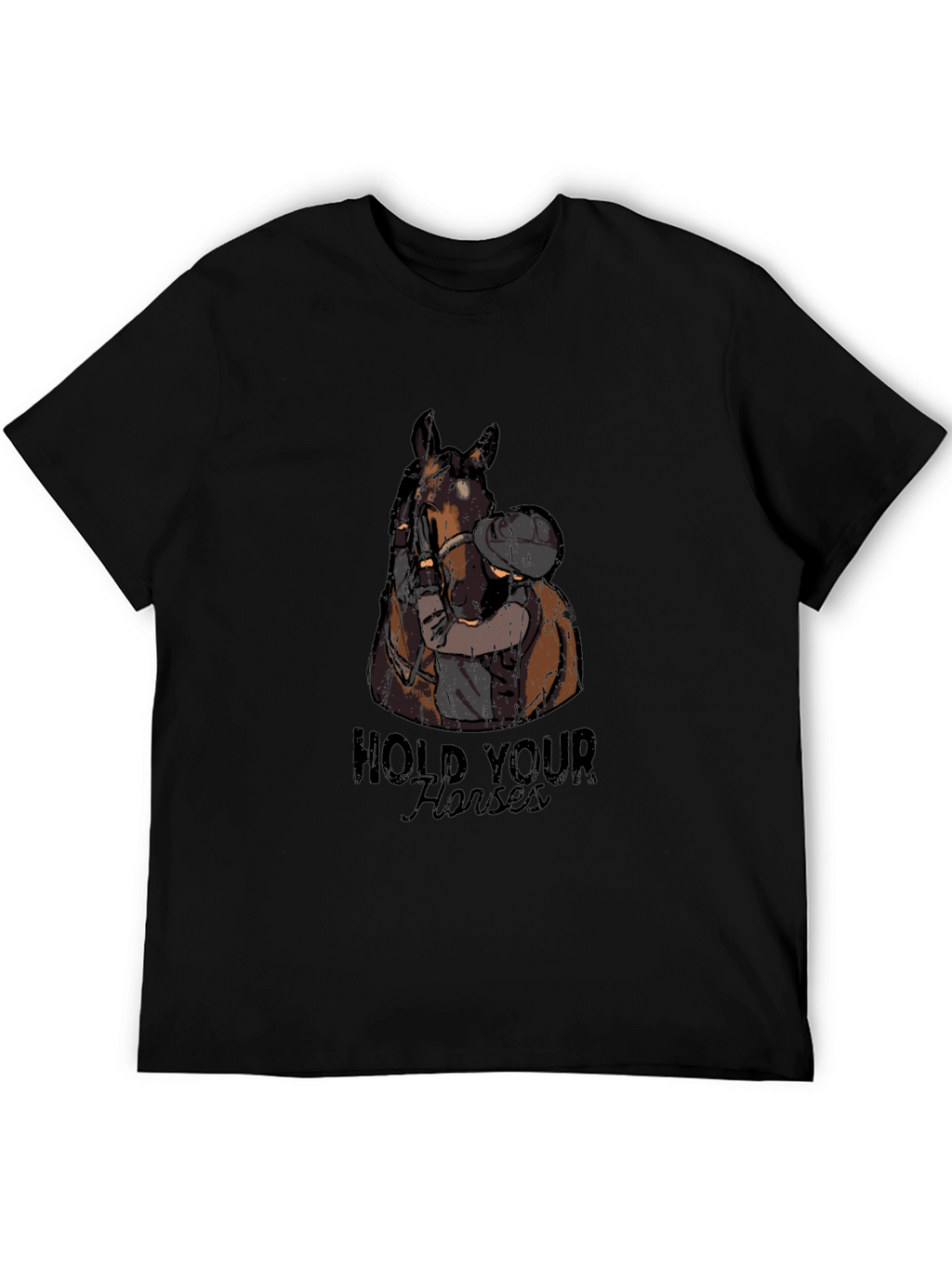 Hold Your Horses Graphic Tee - Black