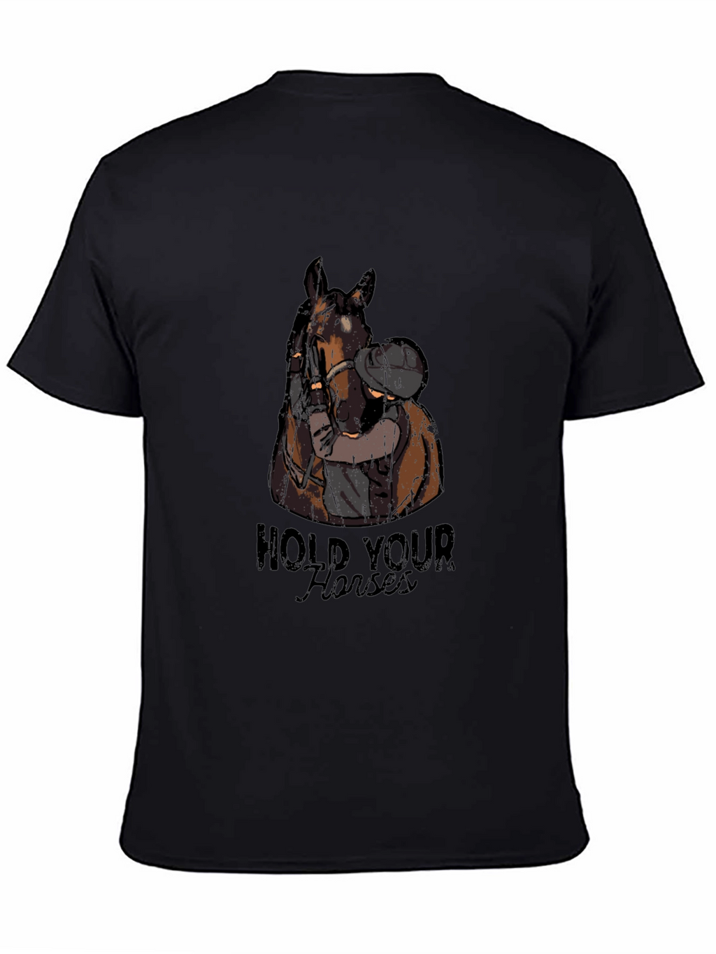 Hold Your Horses Graphic Tee - Black