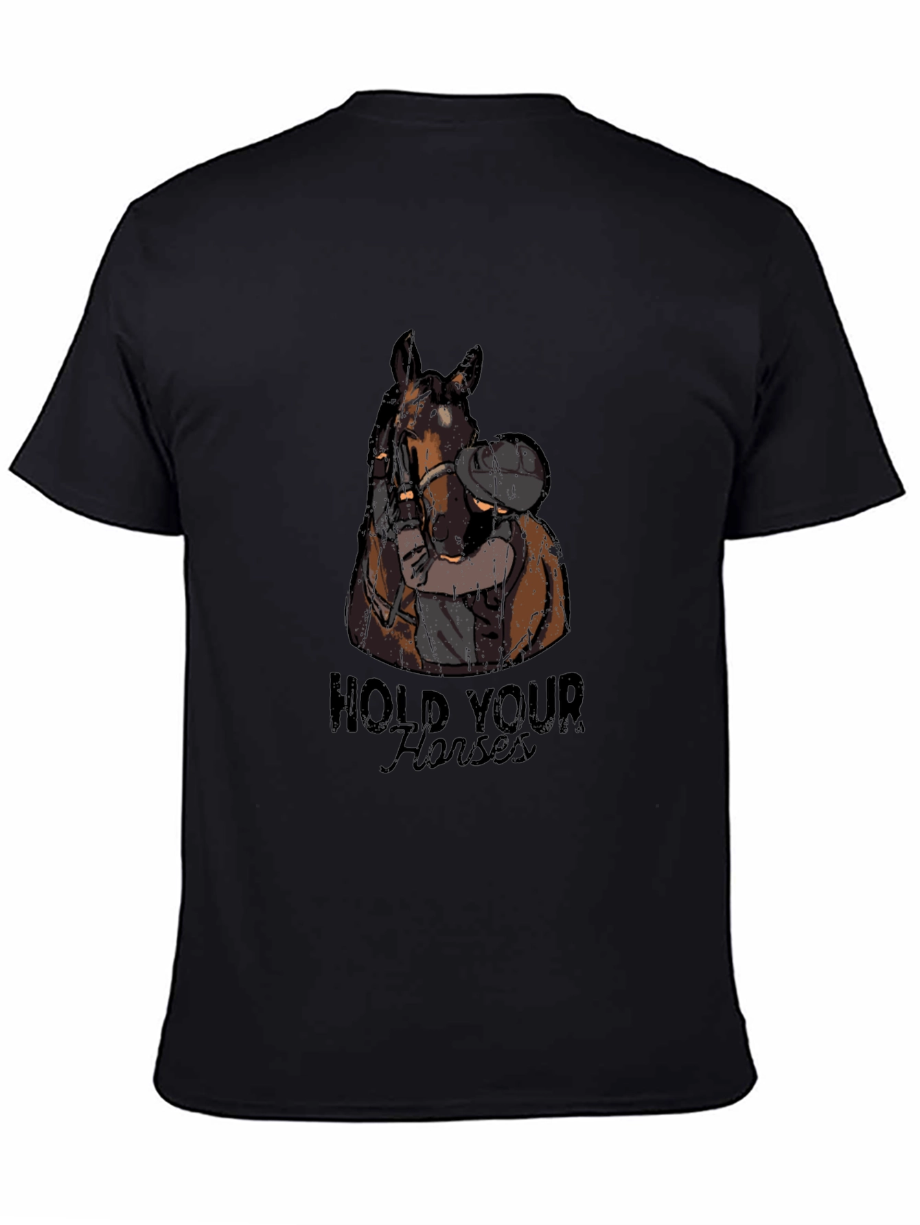 Hold Your Horses Graphic Tee - Black