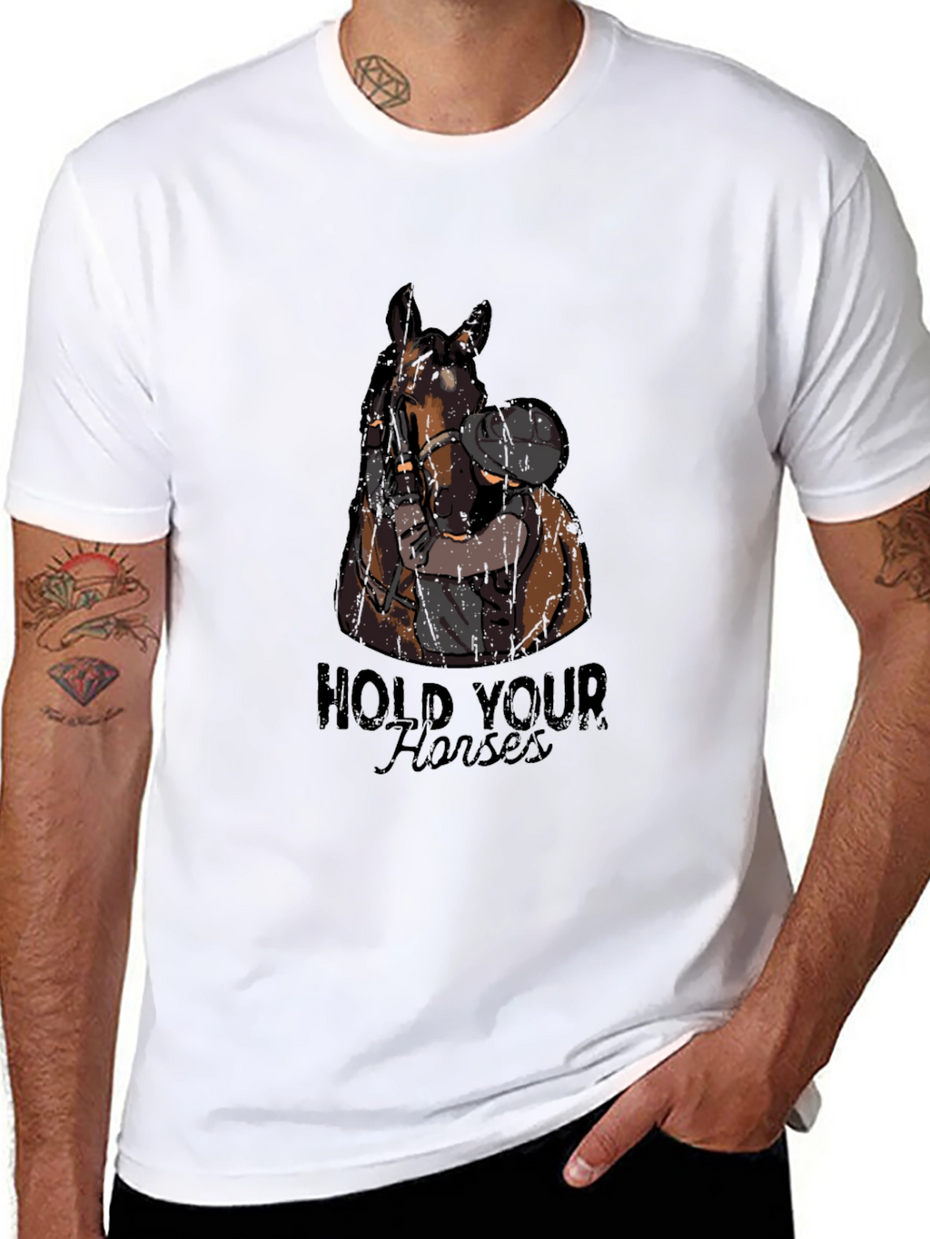 Hold Your Horses Graphic Tee - Black