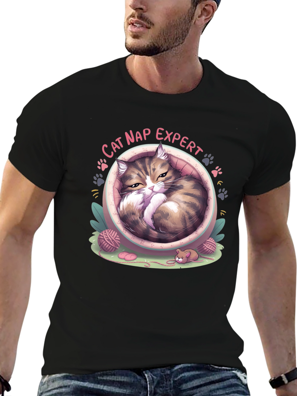 Cat Nap Expert Graphic T-Shirt