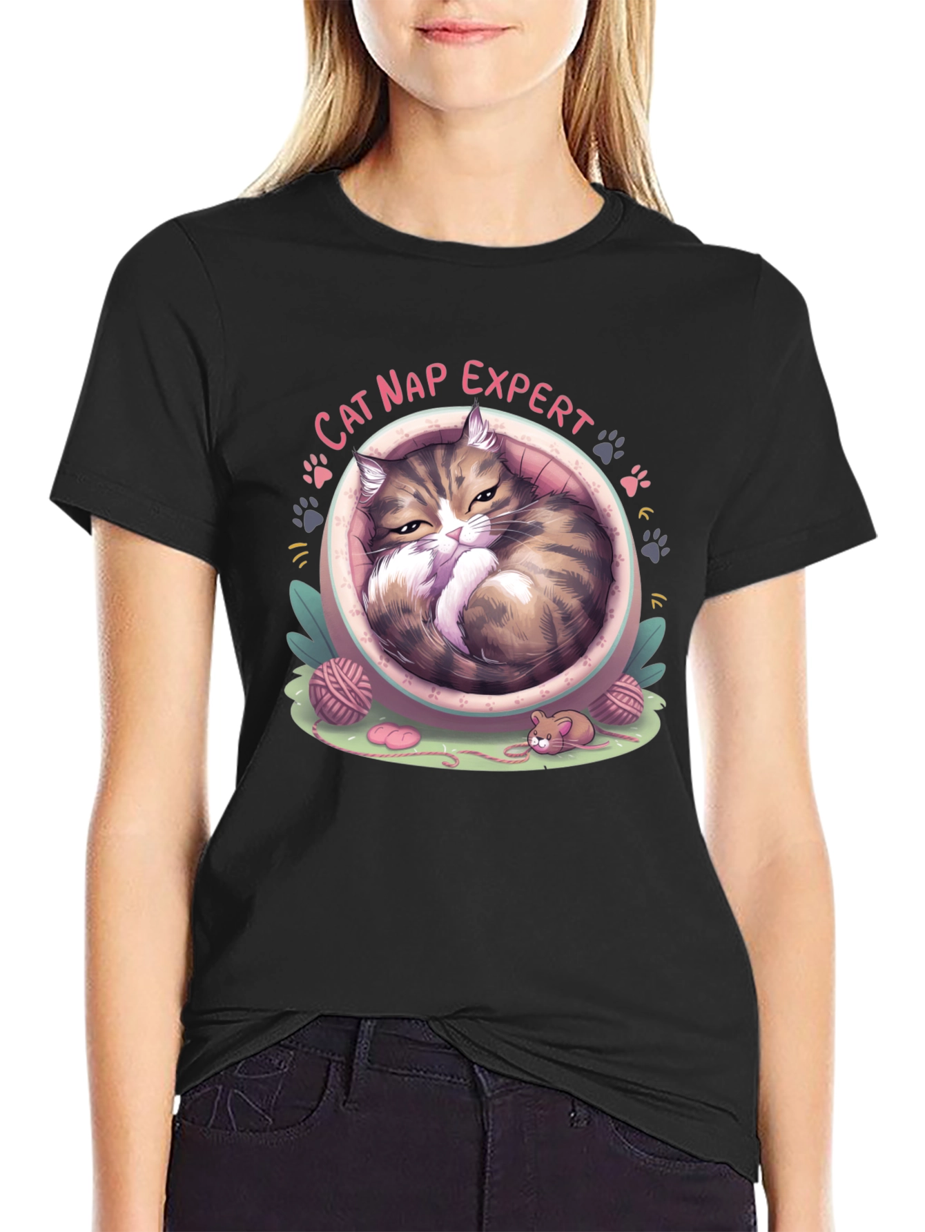 Cat Nap Expert Graphic T-Shirt