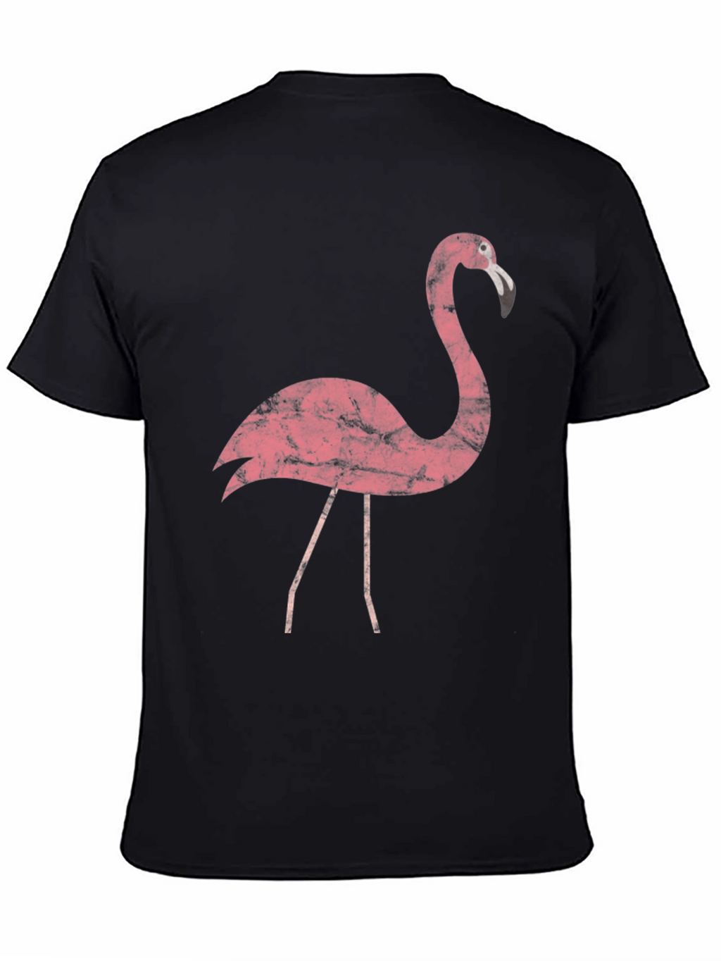 Pink Flamingo Graphic Tee - Casual Black T-Shirt
