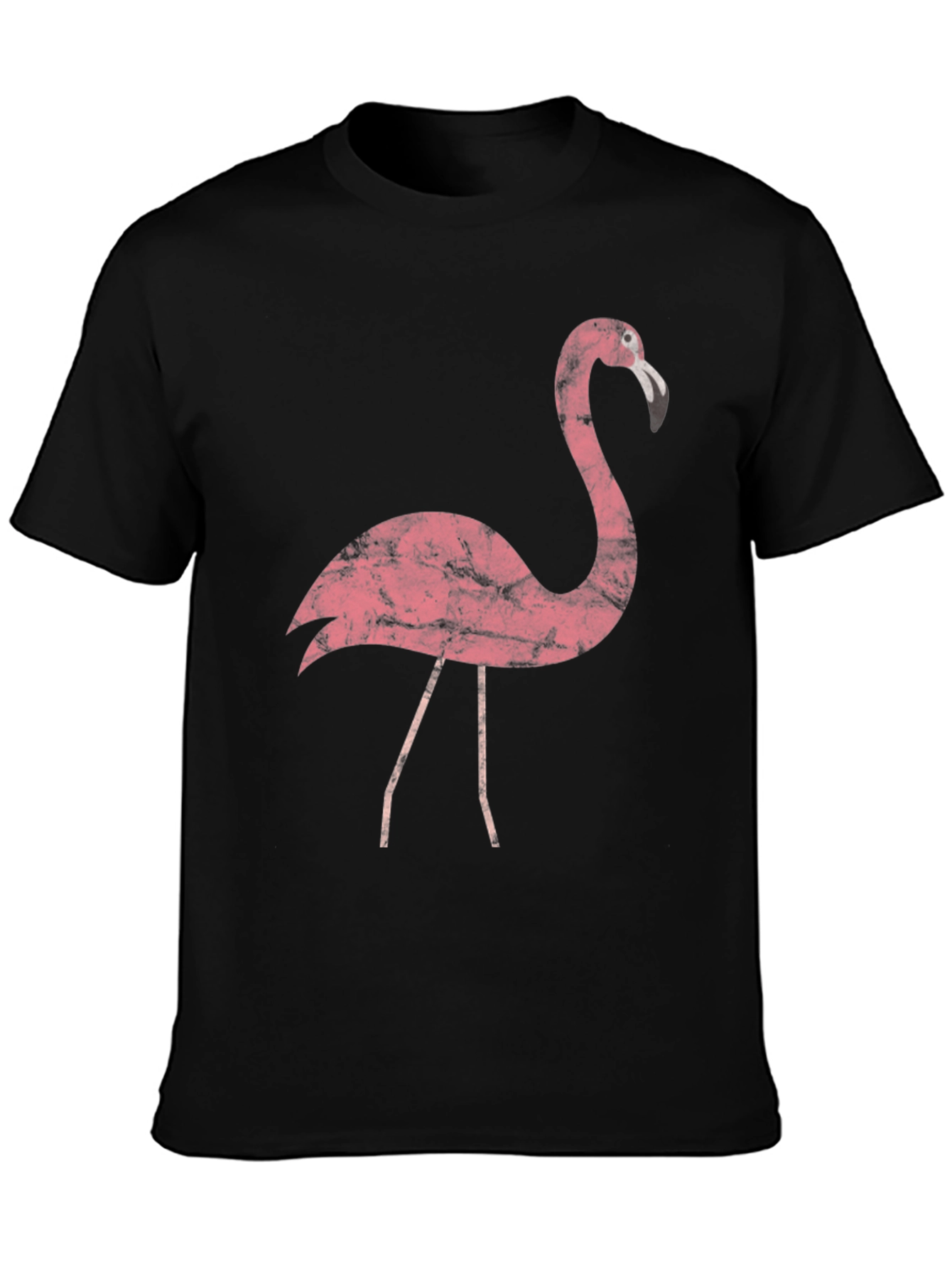 Pink Flamingo Graphic Tee - Casual Black T-Shirt