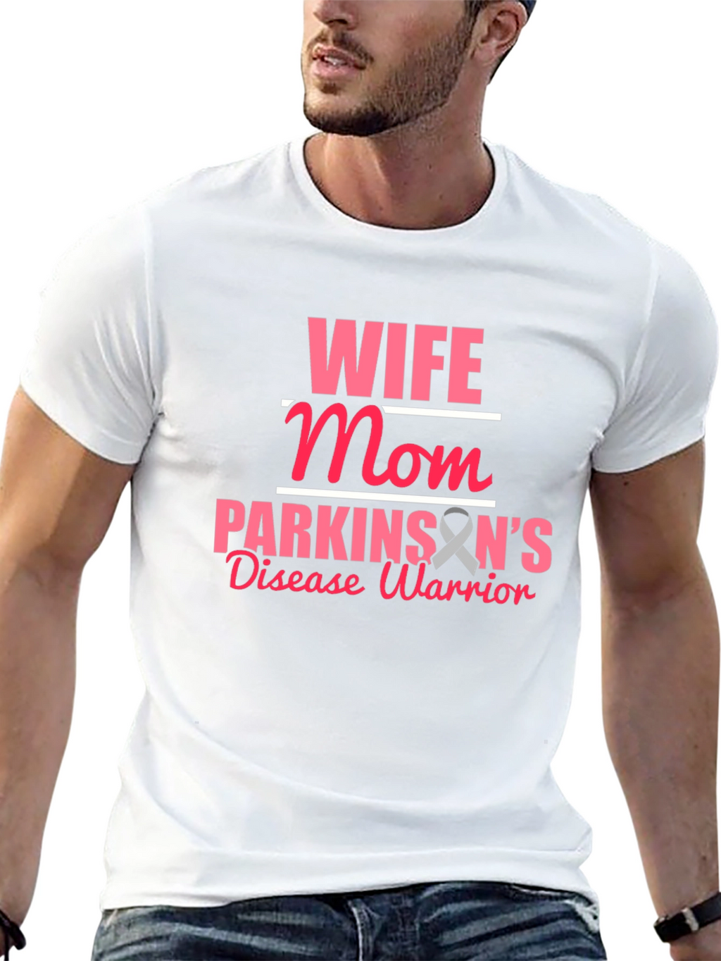 Wife Mom Parkinsons Disease Warrior Black T-Shirt