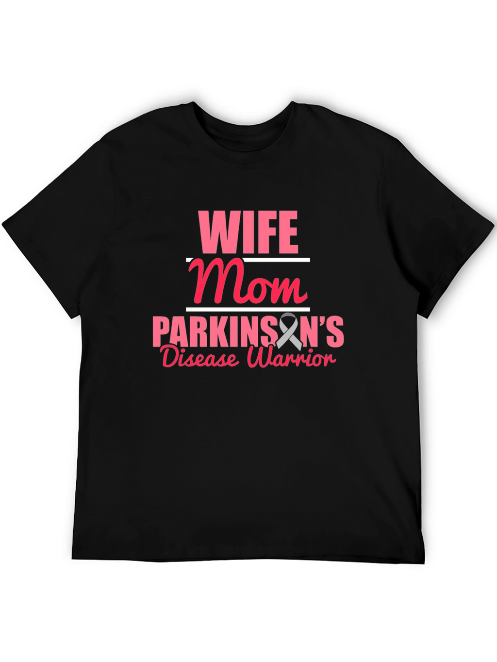 Wife Mom Parkinsons Disease Warrior Black T-Shirt