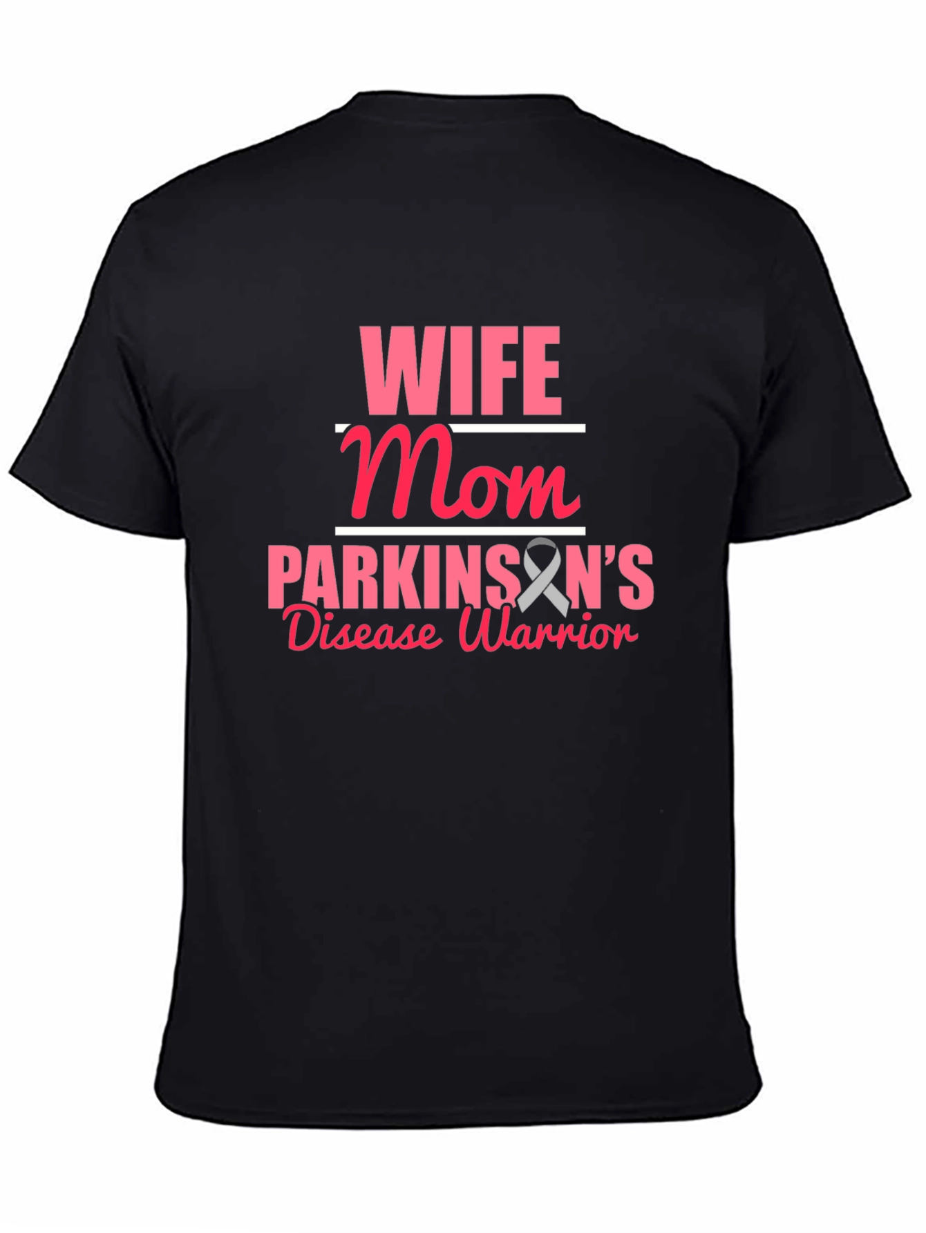 Wife Mom Parkinsons Disease Warrior Black T-Shirt
