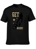 Get Muddy BMX Rider Black Graphic T-Shirt