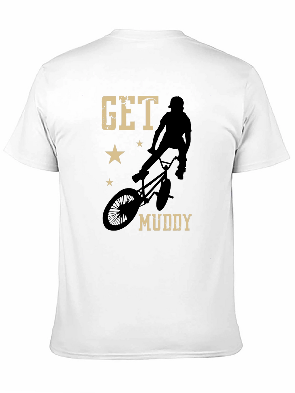 Get Muddy BMX Rider Black Graphic T-Shirt