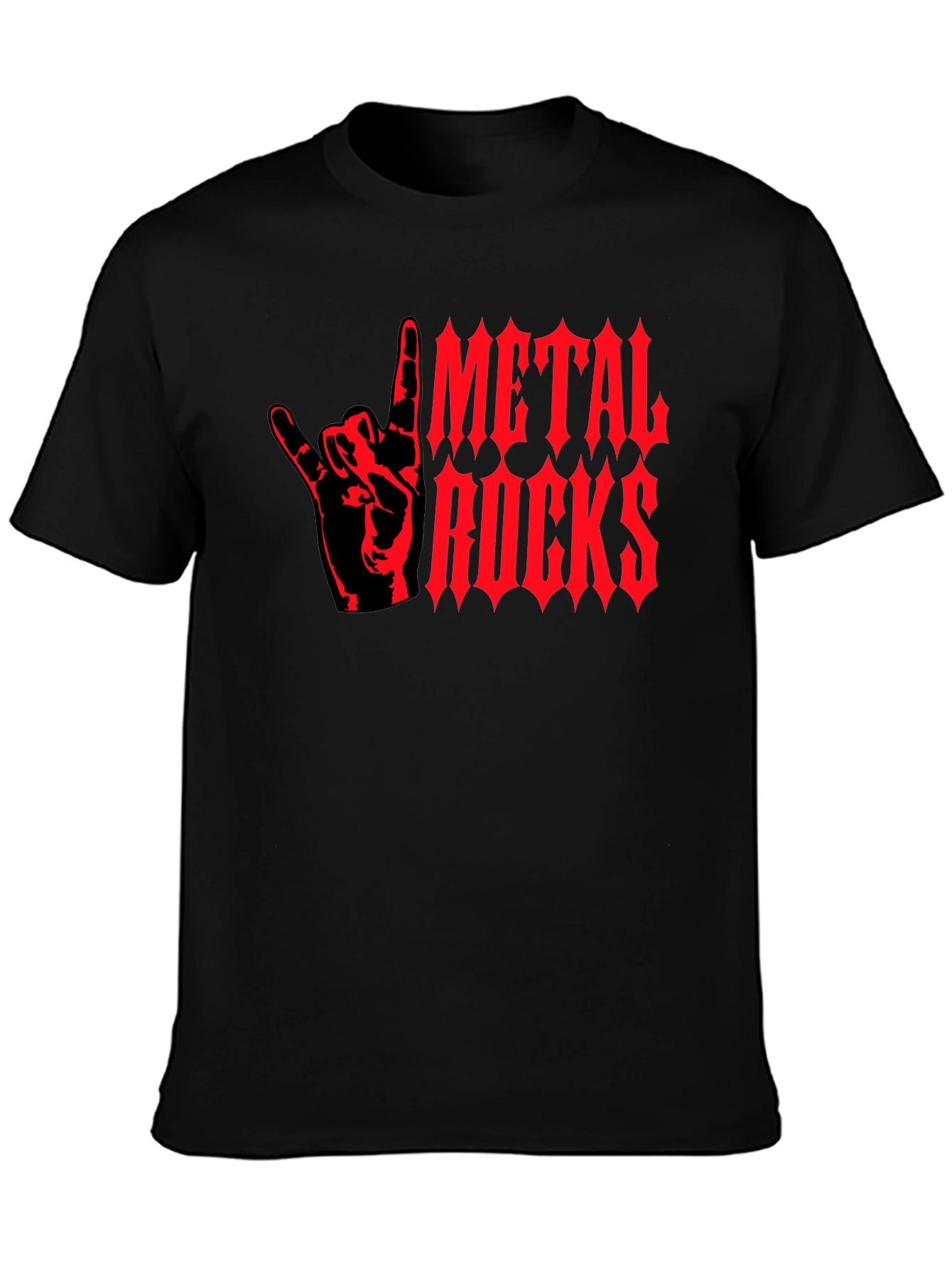 Metal Rocks Graphic T-Shirt - Black