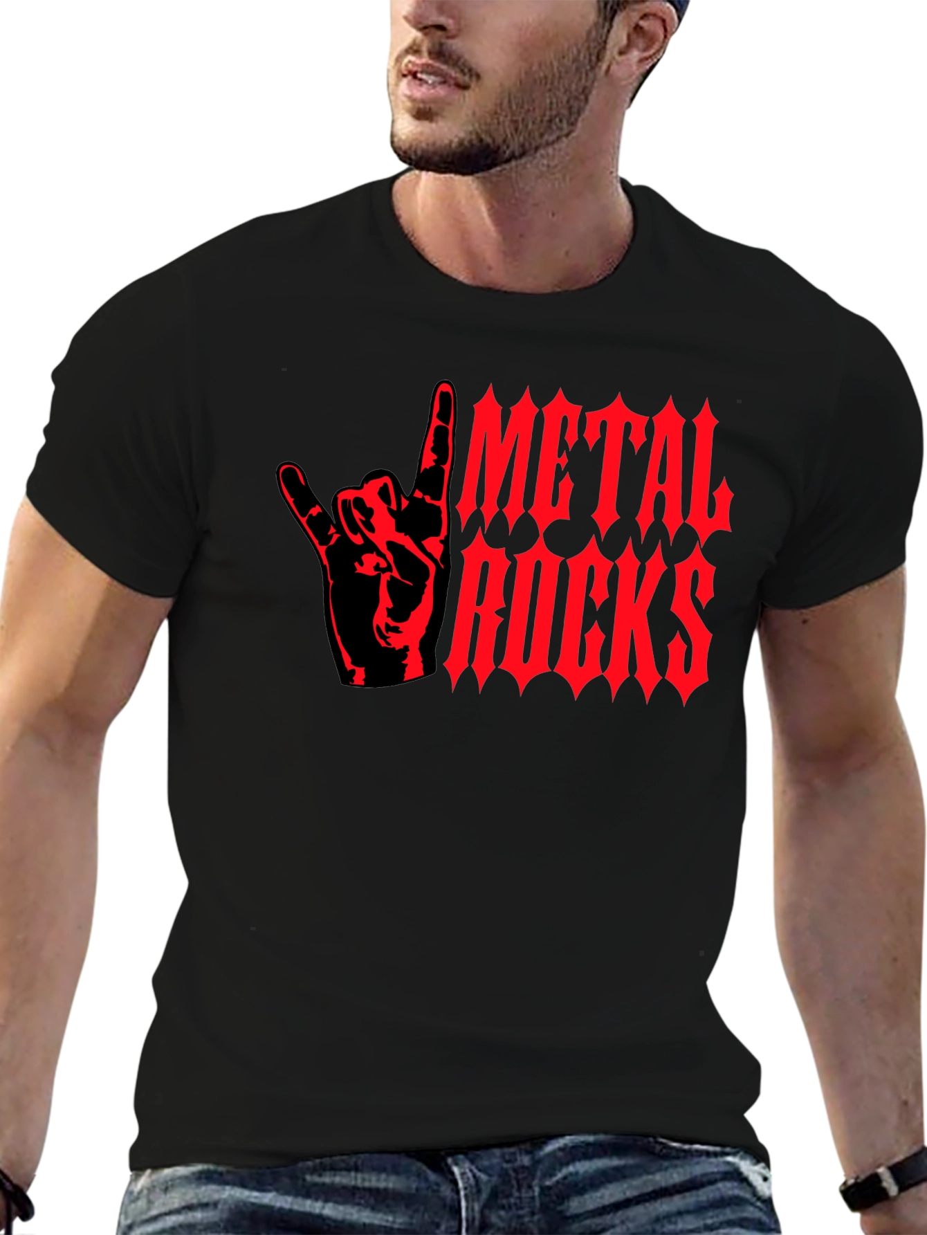 Metal Rocks Graphic T-Shirt - Black