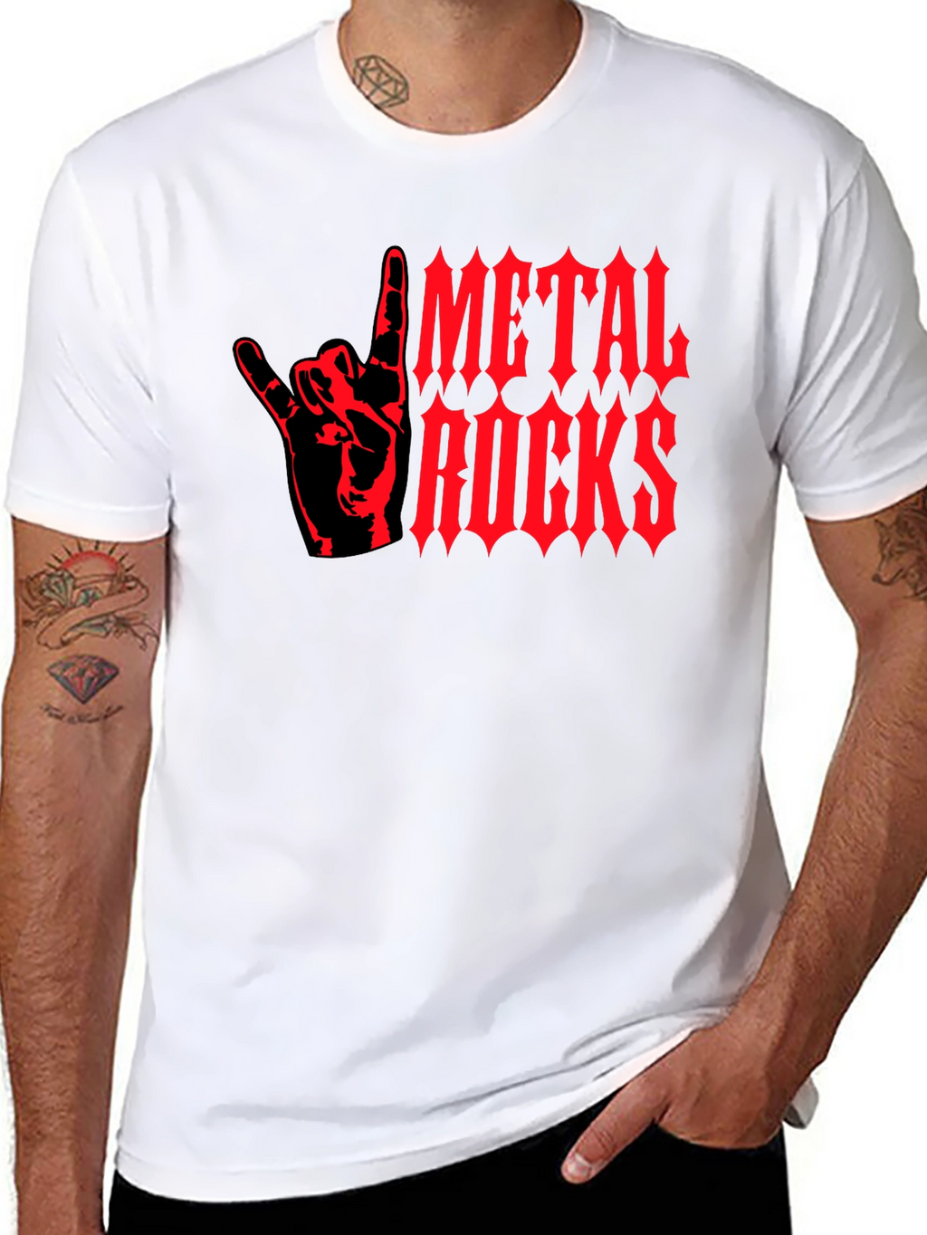 Metal Rocks Graphic T-Shirt - Black
