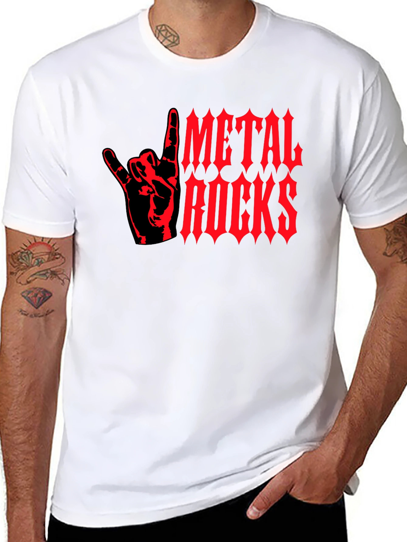 Metal Rocks Graphic T-Shirt - Black