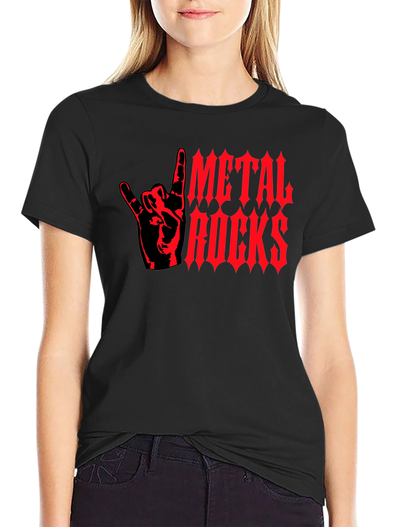 Metal Rocks Graphic T-Shirt - Black