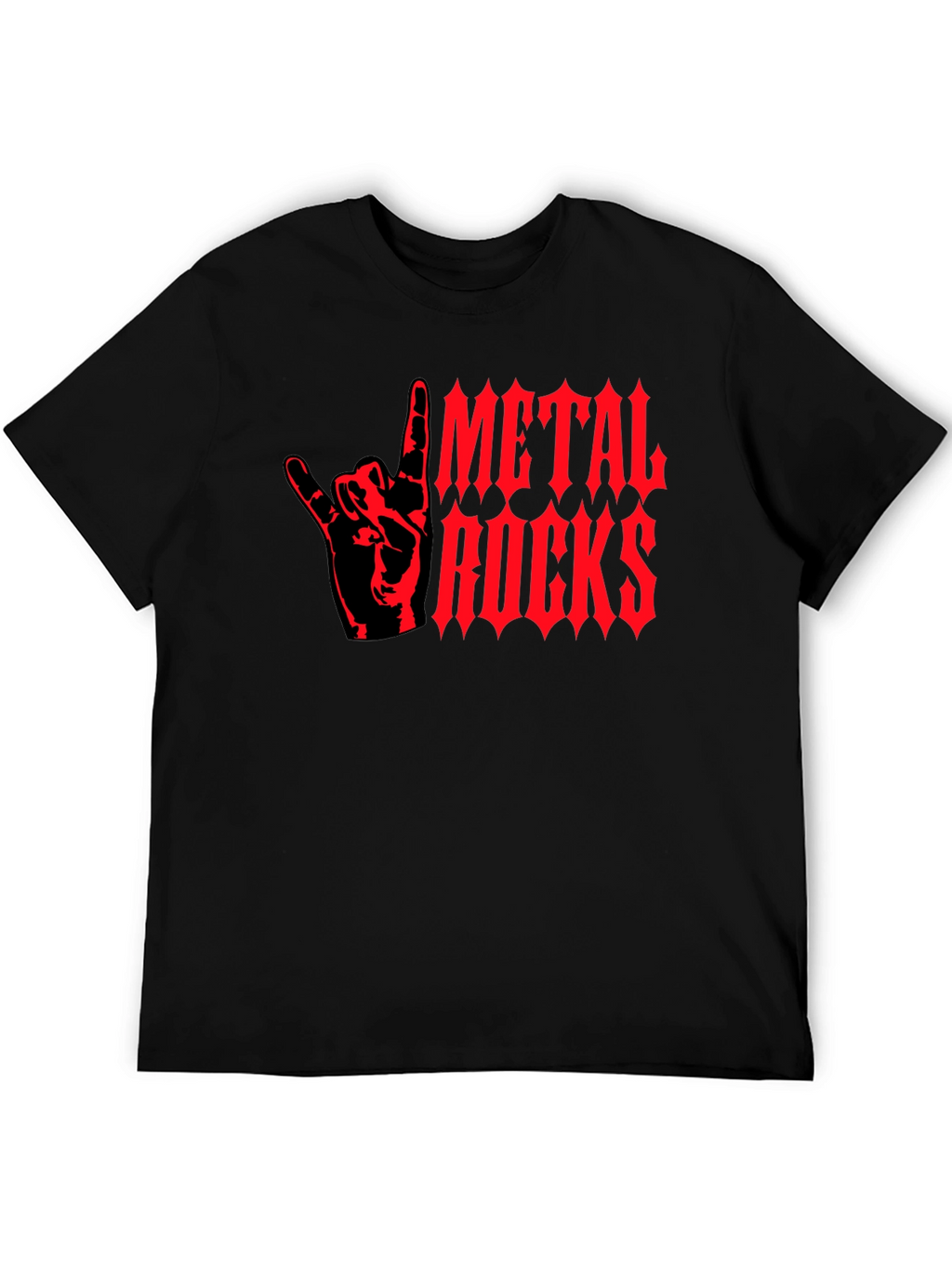 Metal Rocks Graphic T-Shirt - Black