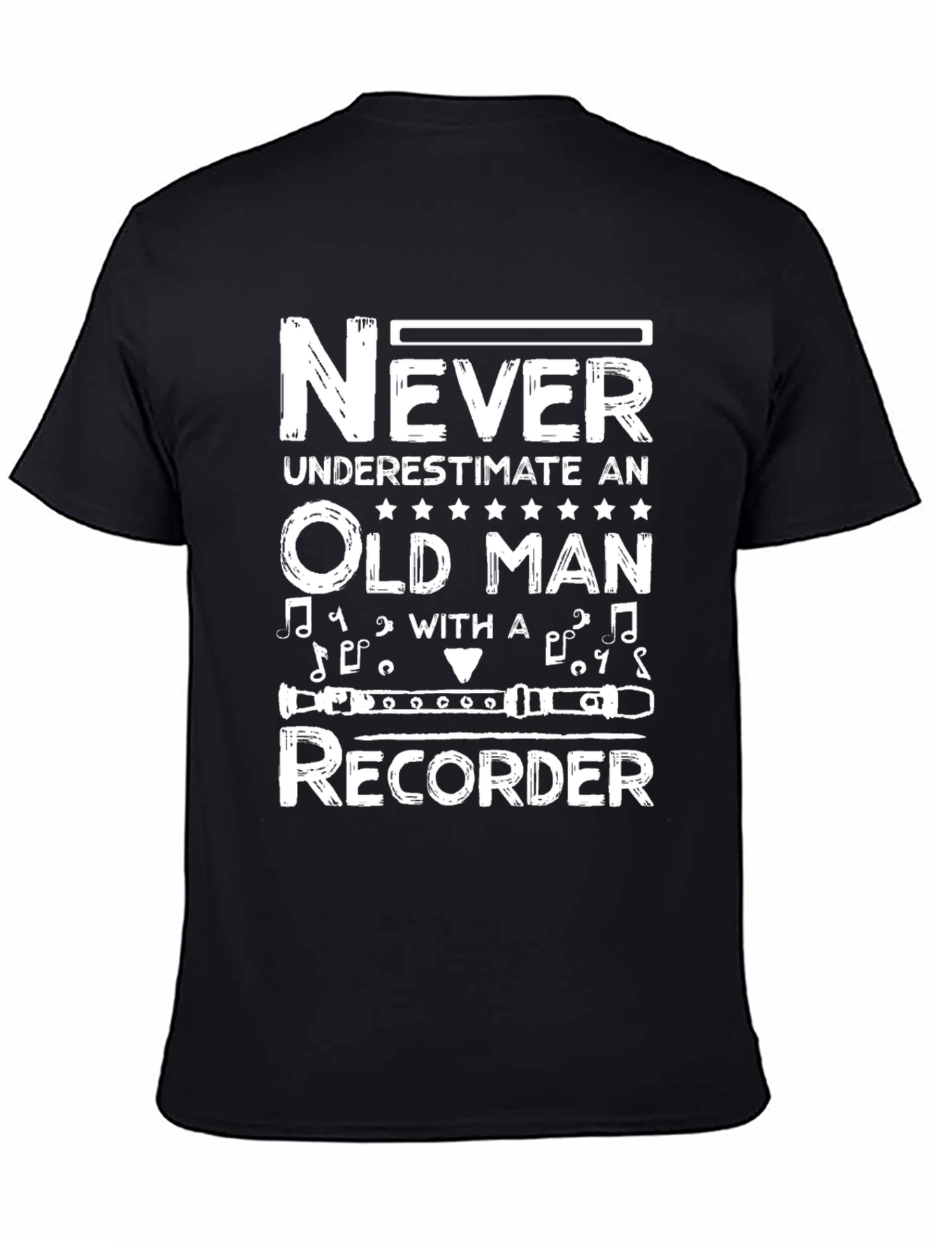 Never Underestimate Old Man Recorder T-Shirt