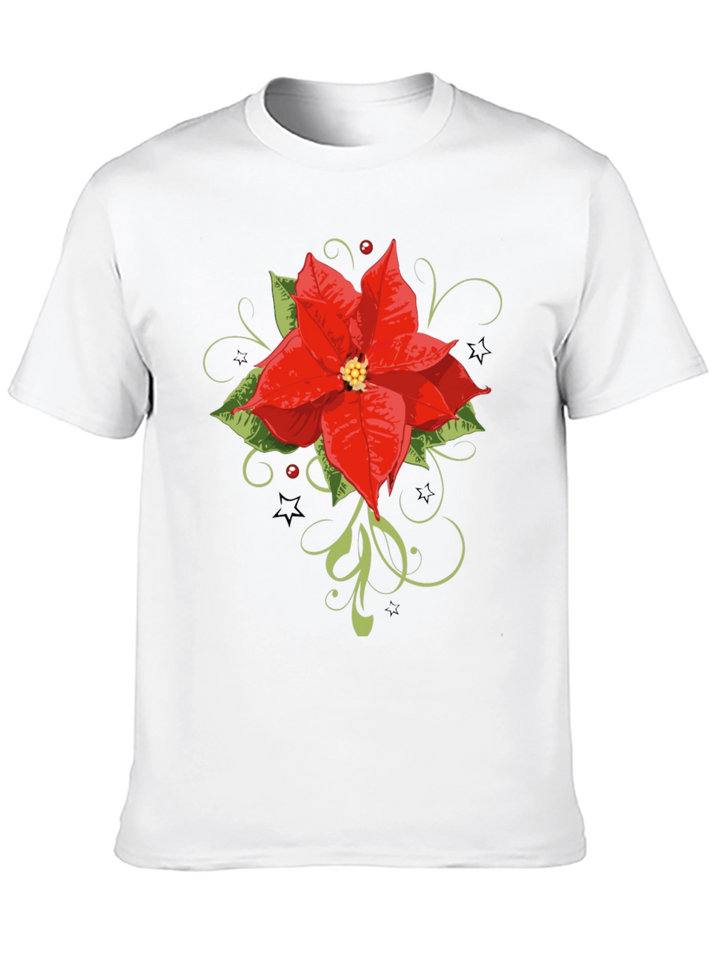Festive Poinsettia Graphic Tee - Holiday Style
