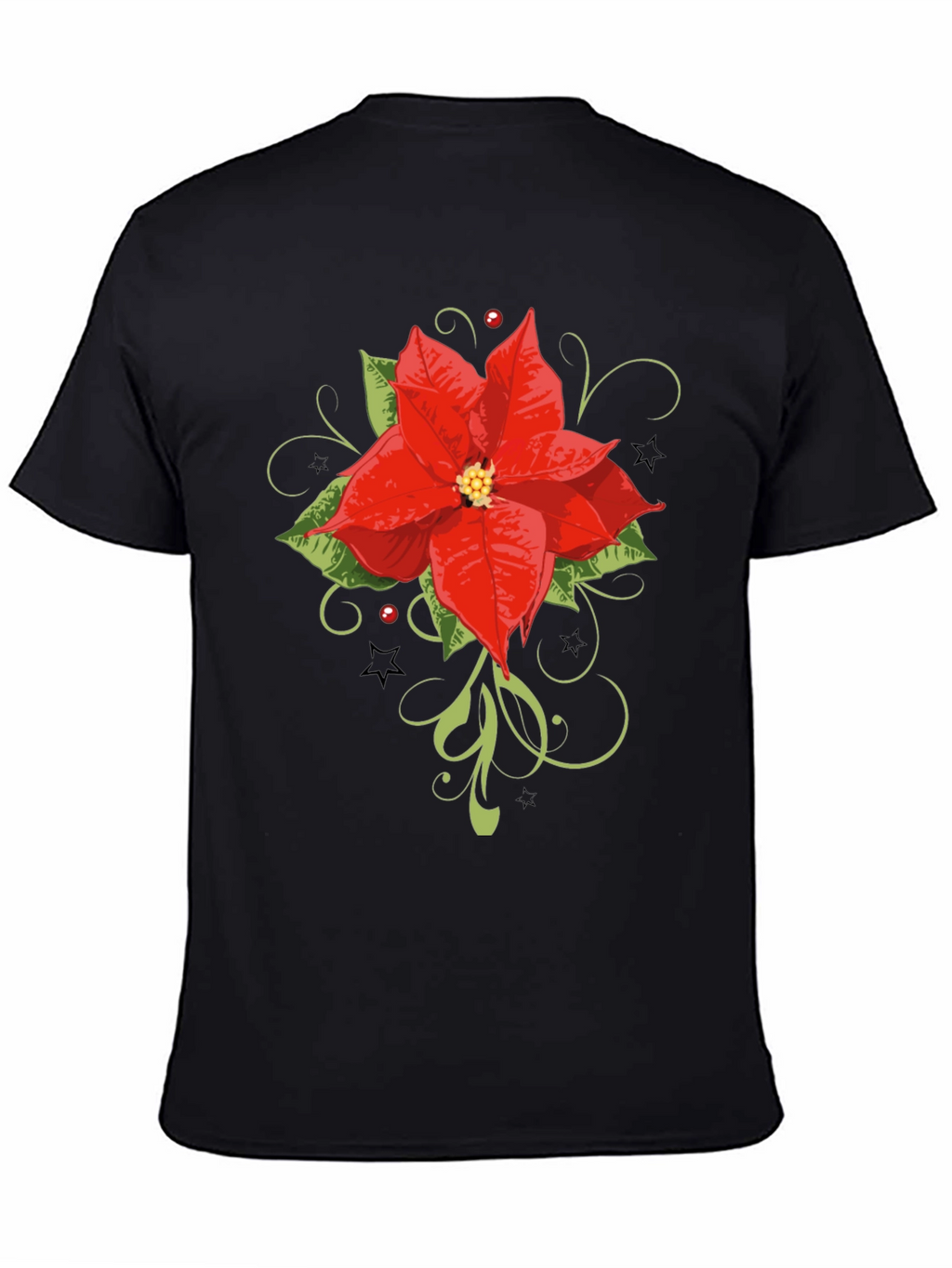 Festive Poinsettia Graphic Tee - Holiday Style