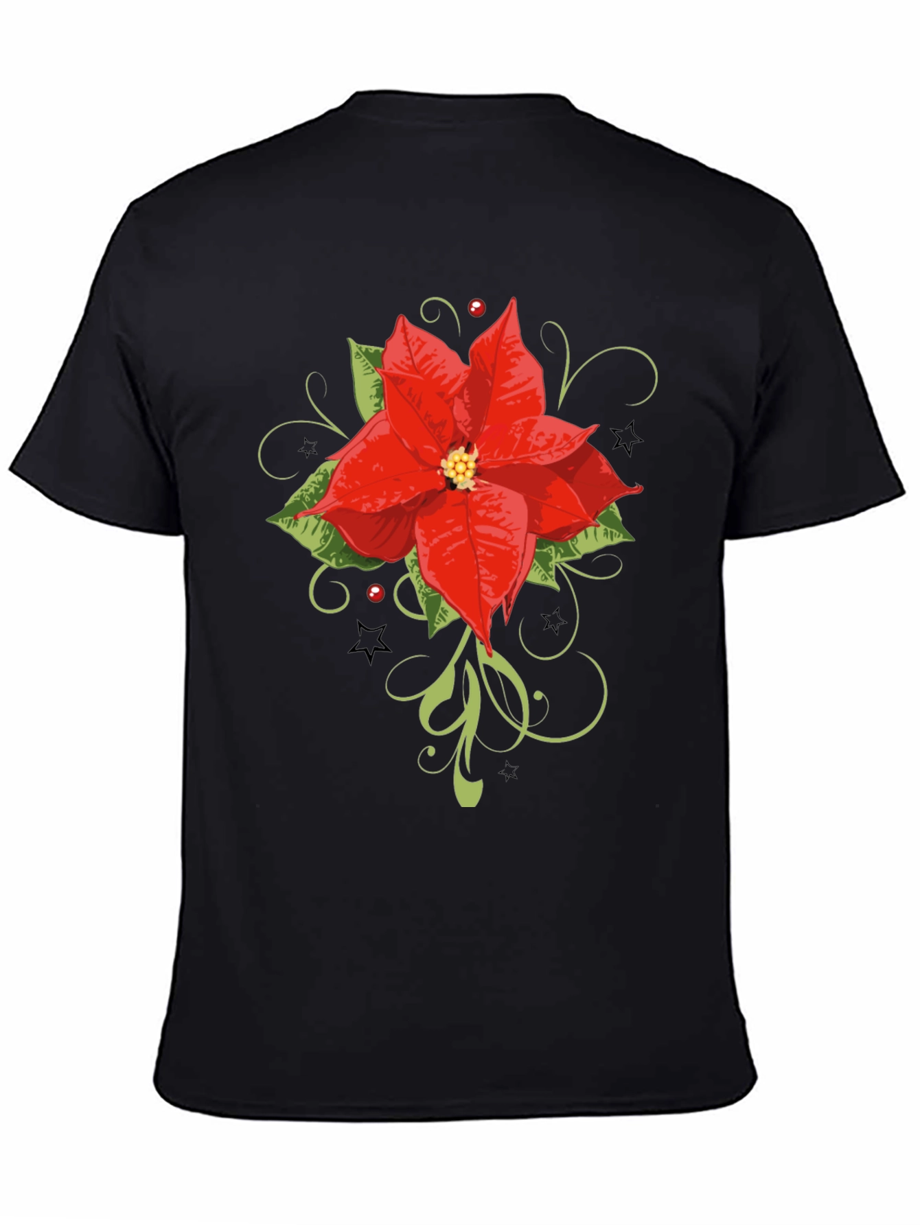 Festive Poinsettia Graphic Tee - Holiday Style