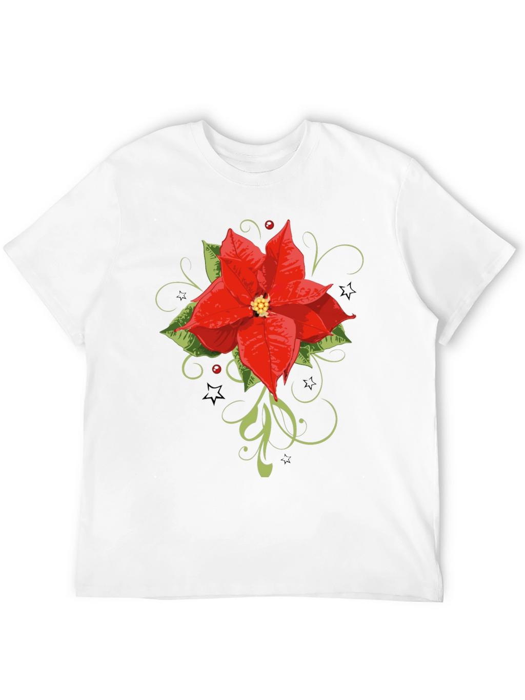 Festive Poinsettia Graphic Tee - Holiday Style