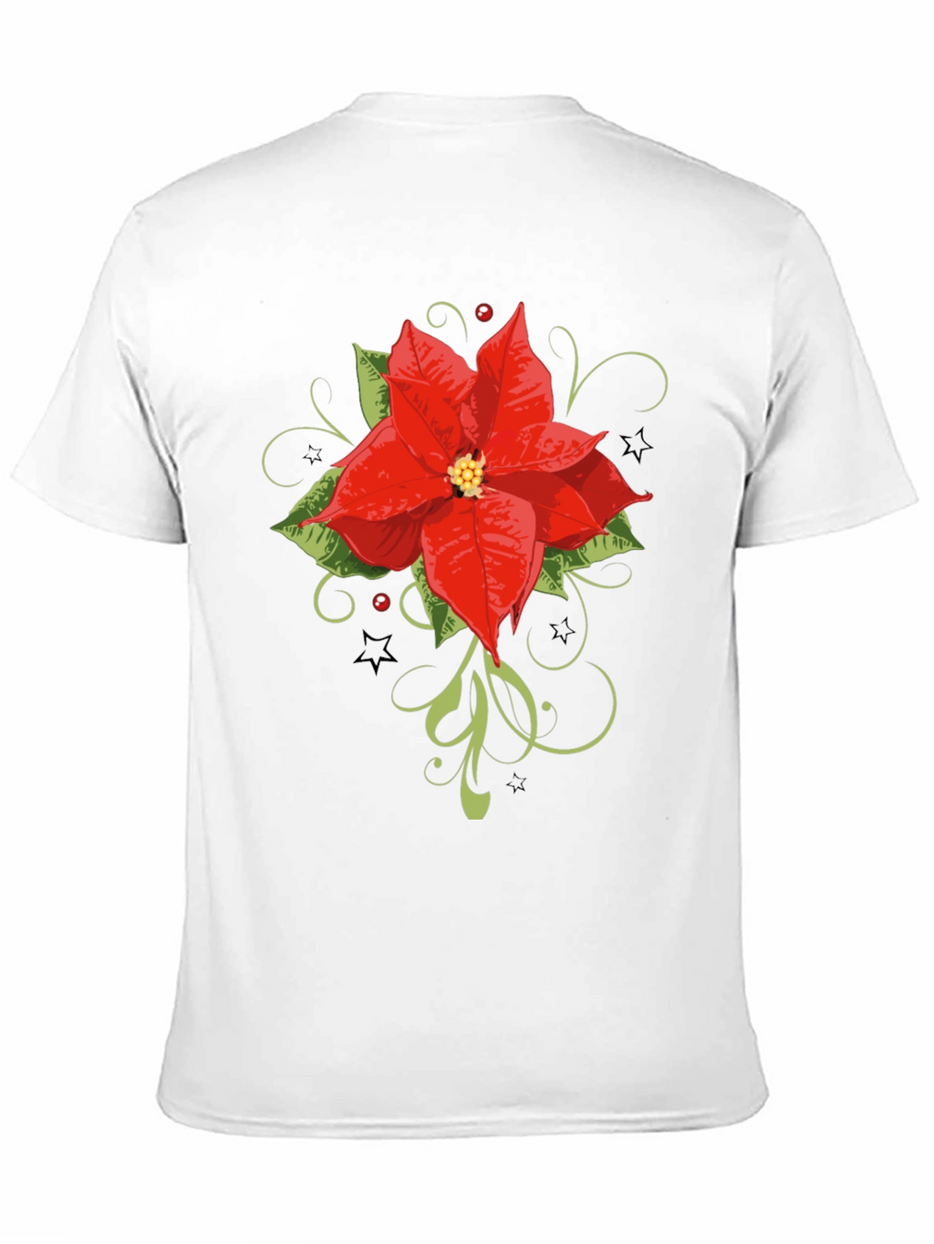 Festive Poinsettia Graphic Tee - Holiday Style