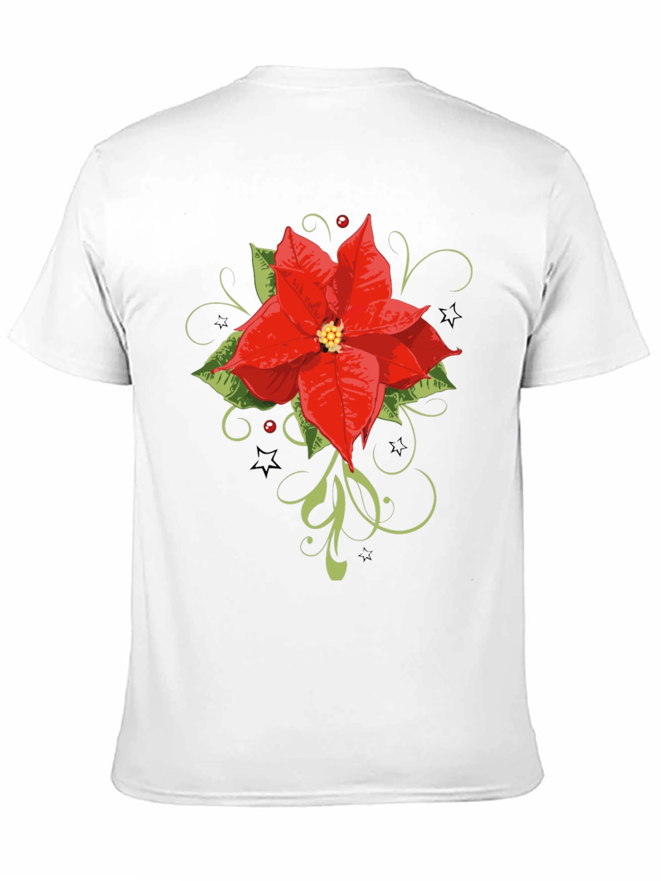 Festive Poinsettia Graphic Tee - Holiday Style