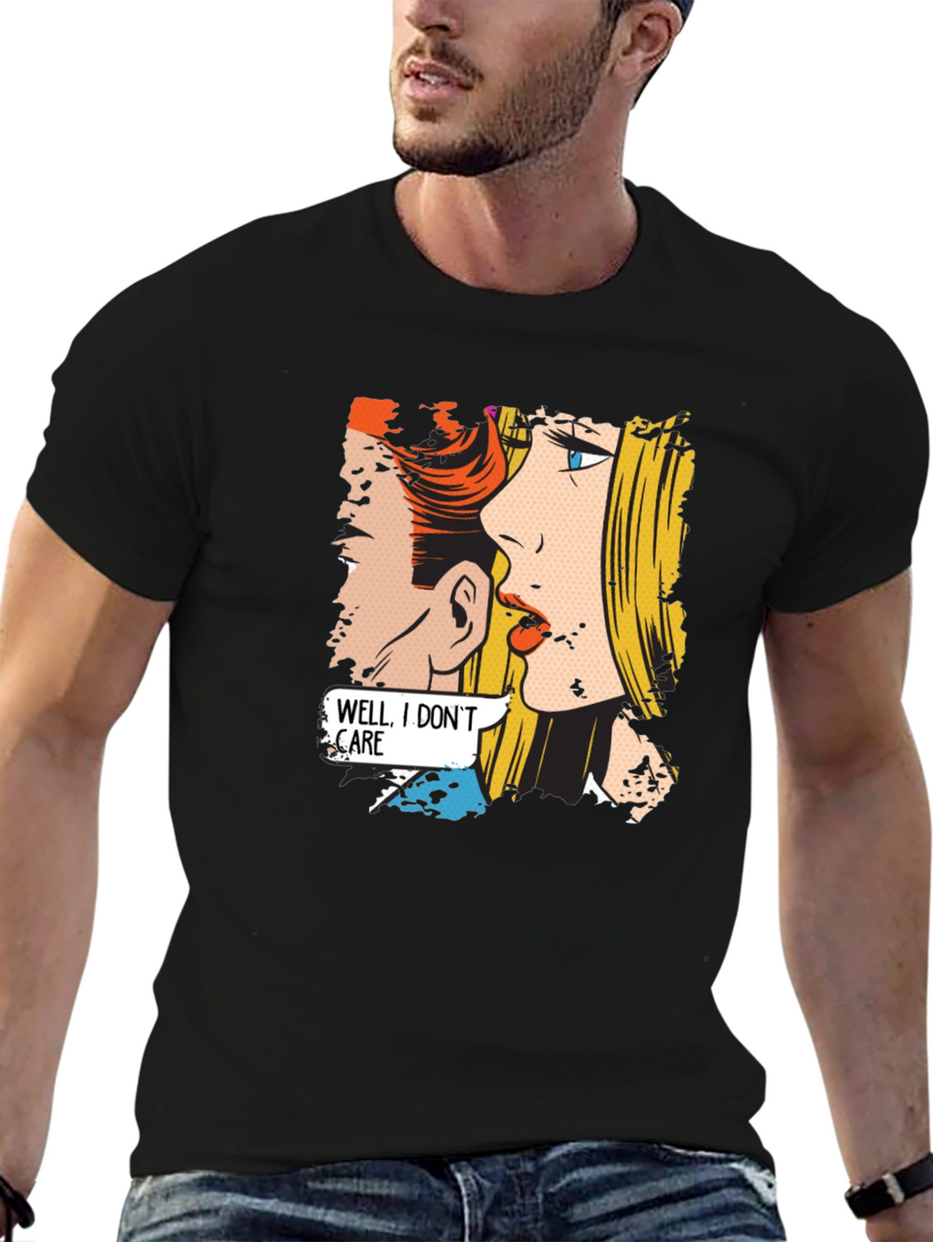 Comic Style T-Shirt - Well I Dont Care!