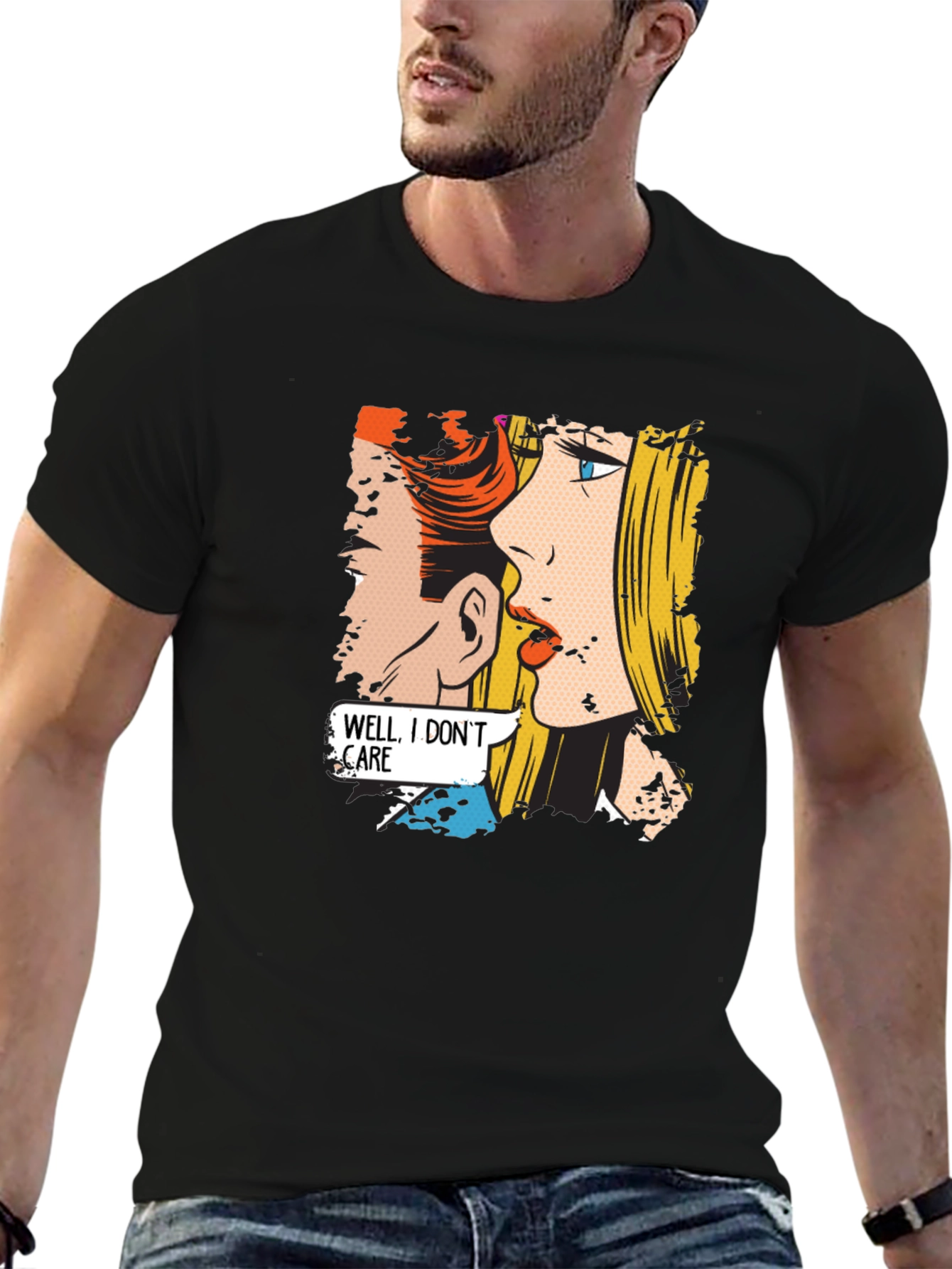 Comic Style T-Shirt - Well I Dont Care!