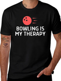 Bowling is My Therapy T-Shirt - Black Tee