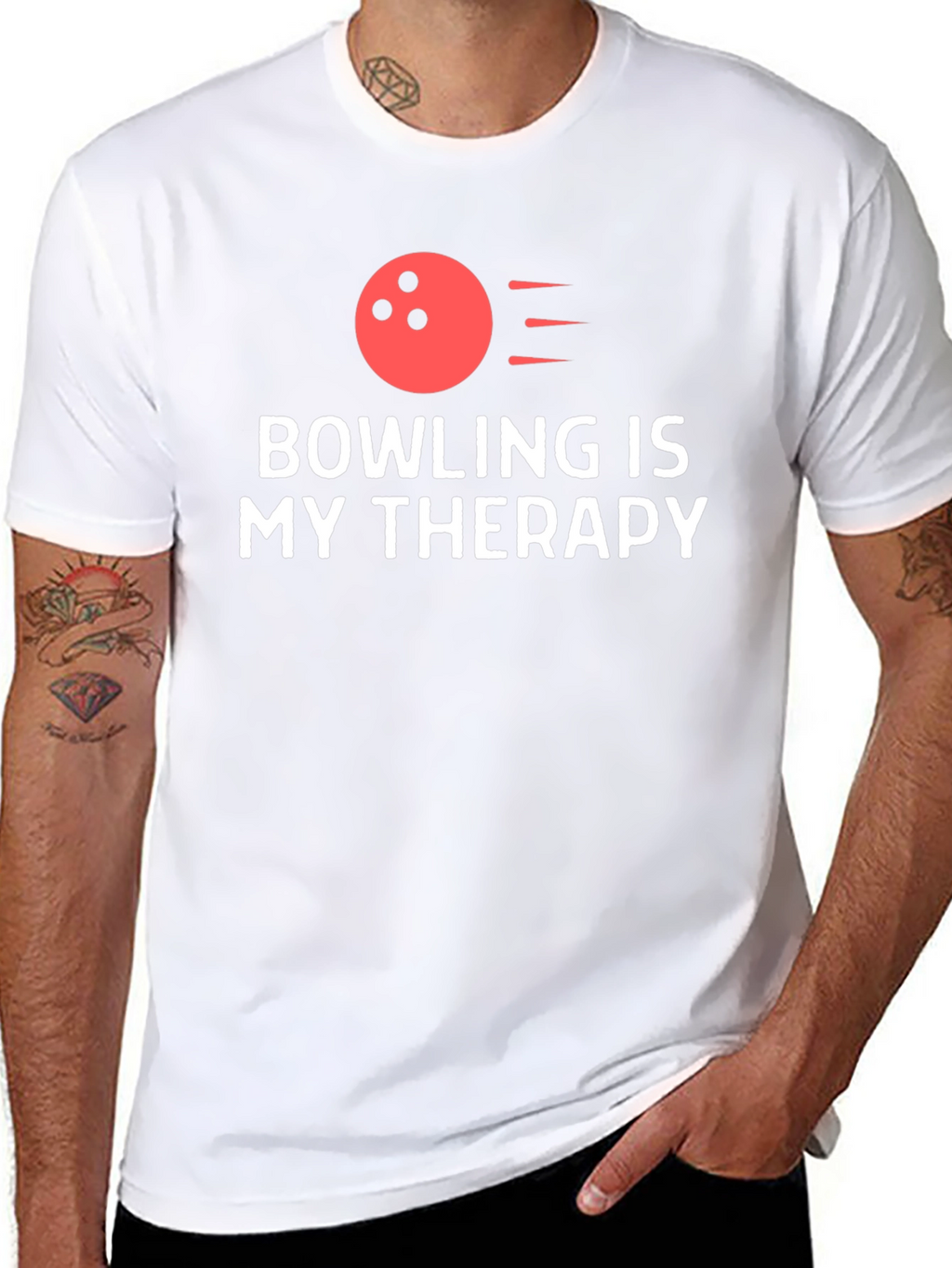 Bowling is My Therapy T-Shirt - Black Tee