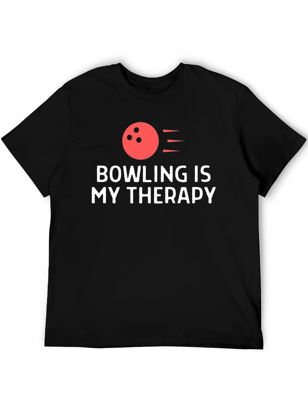 Bowling is My Therapy T-Shirt - Black Tee