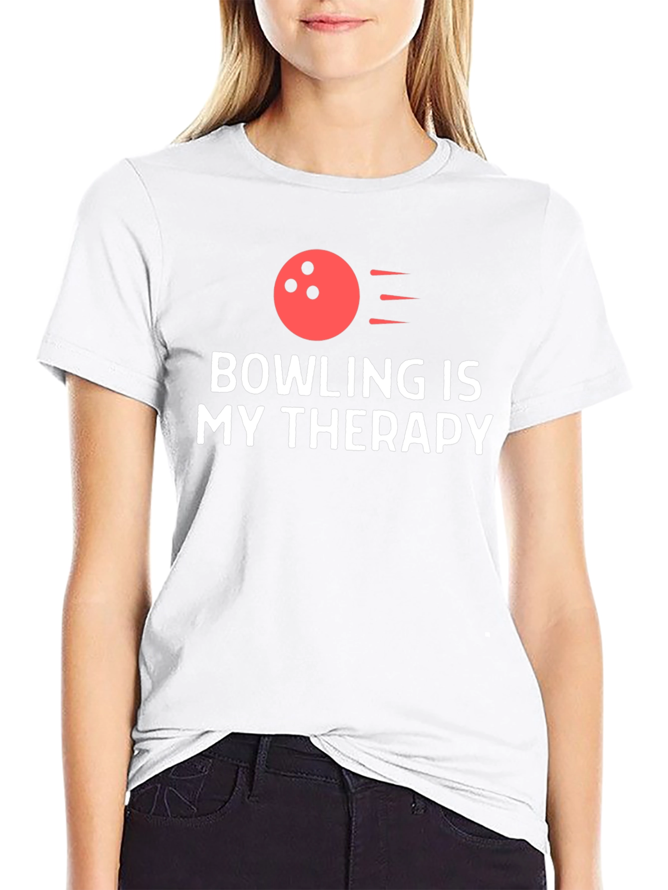 Bowling is My Therapy T-Shirt - Black Tee
