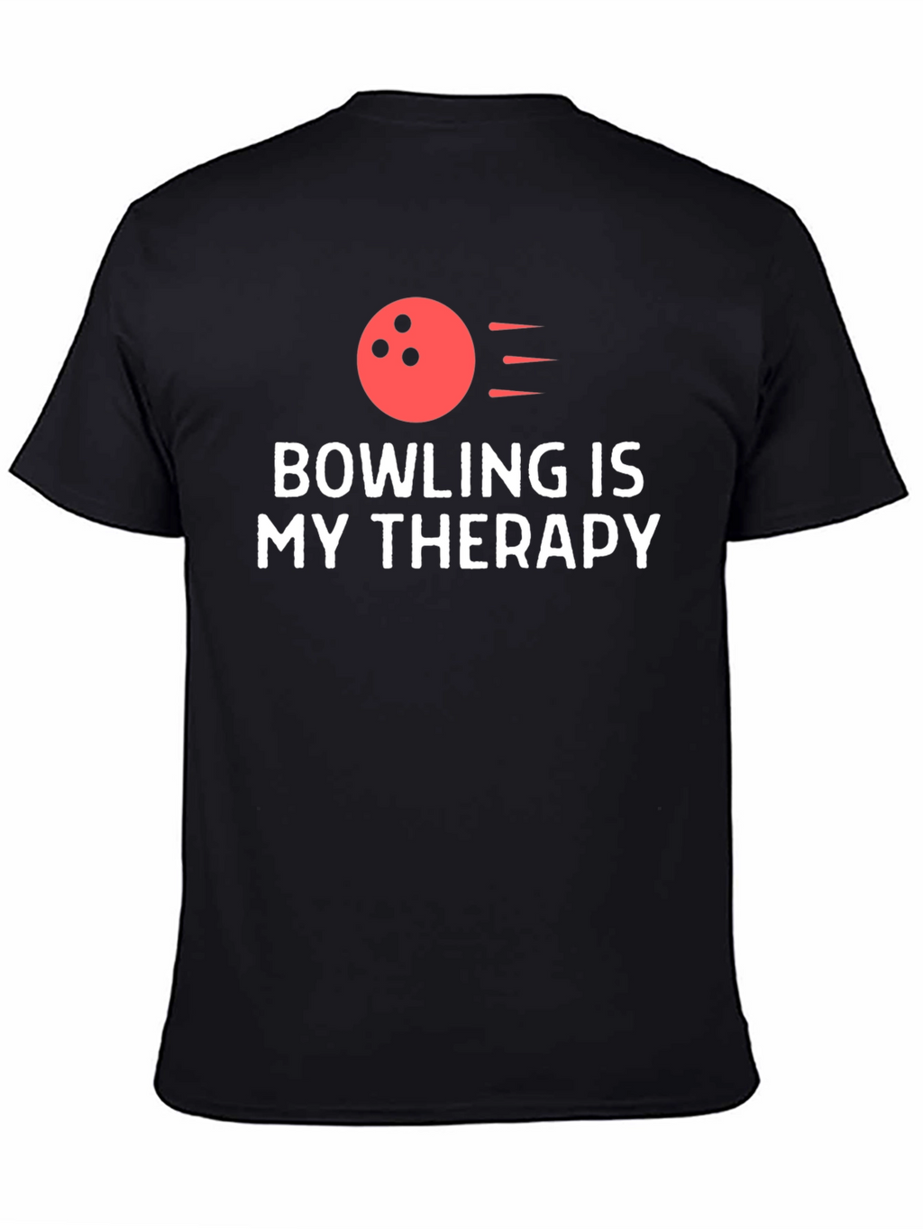 Bowling is My Therapy T-Shirt - Black Tee