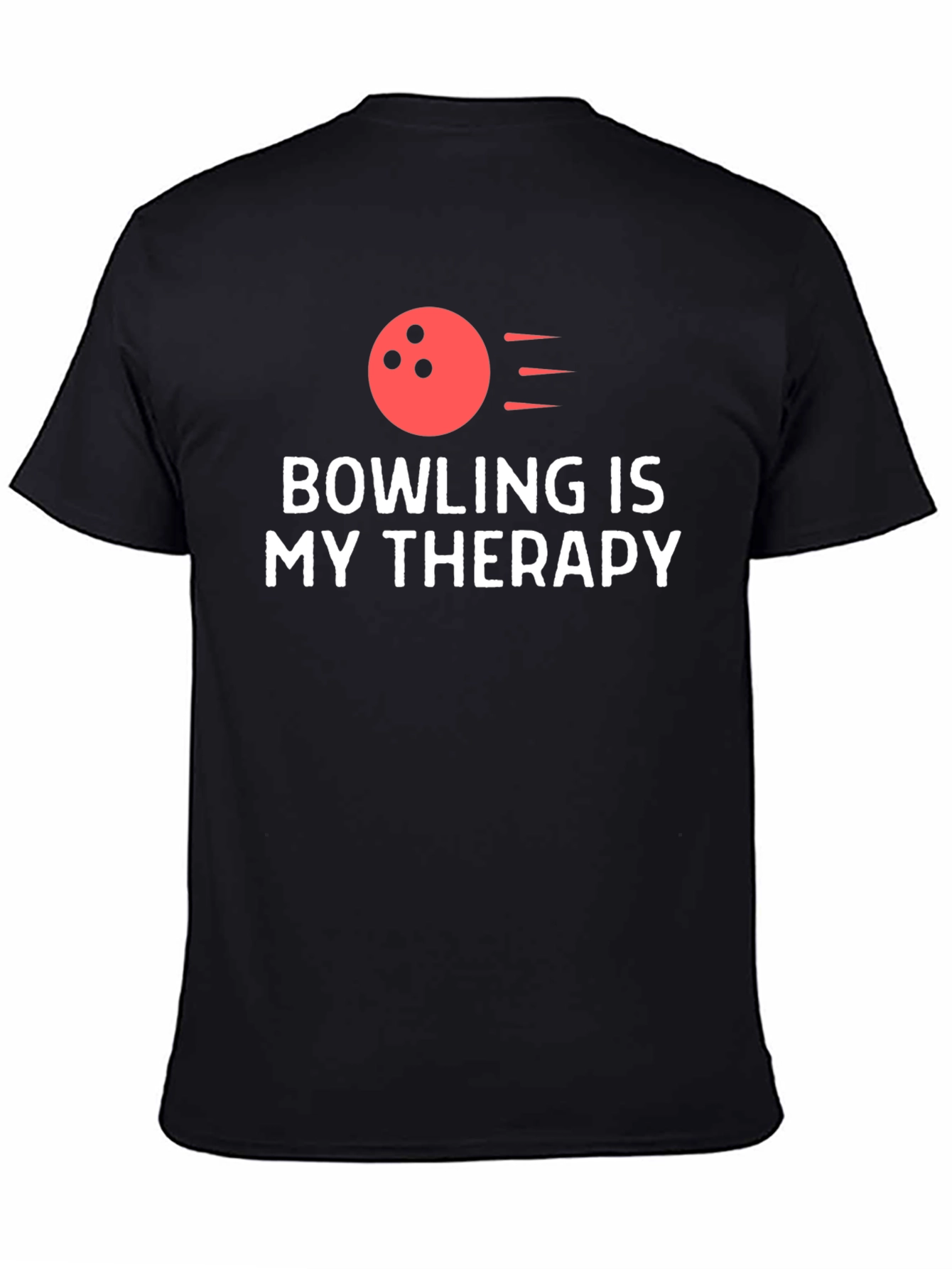 Bowling is My Therapy T-Shirt - Black Tee